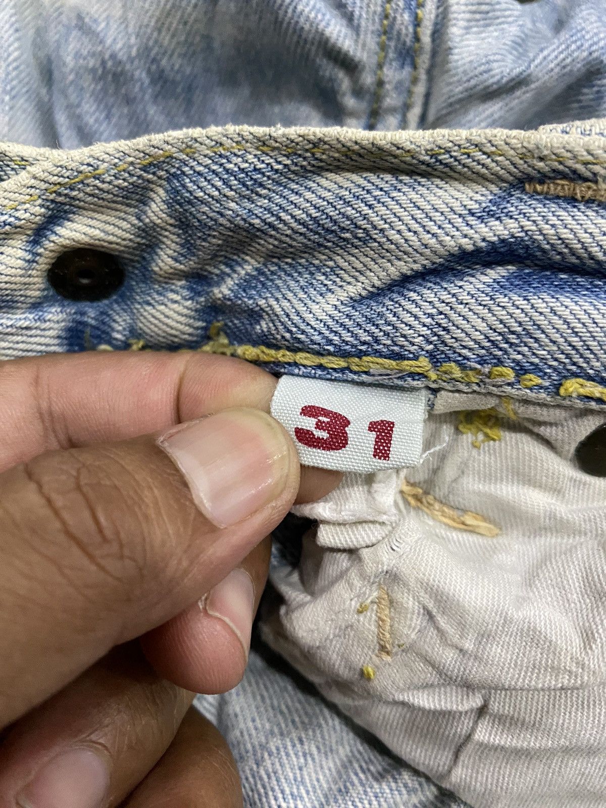 Blue Blue Japan SUPER DESTROYED DENIM PANTS BLUE-BLUE JAPAN FLARE TYPE Size US 31 - 7 Thumbnail