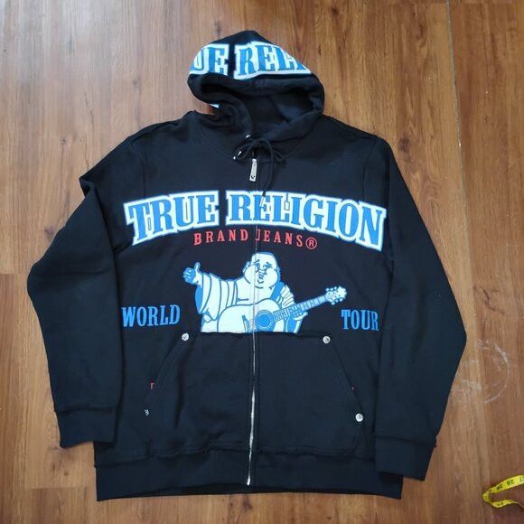 True Religion True Religion Raw Exaggerated Icon Zipper Hoodie Sweatshirt Size US XXL / EU 58 / 5 - 2 Thumbnail