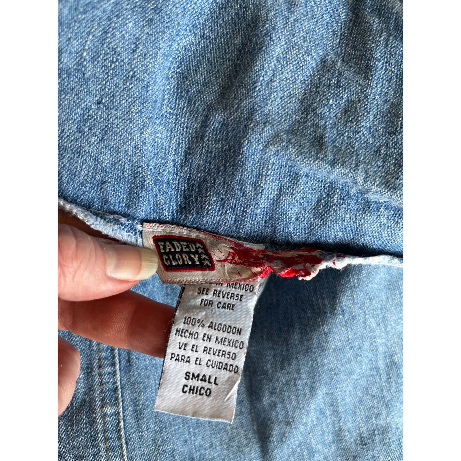 Faded Glory Vintage 1990s Faded Glory Denim Overall Jumper Mini Dress S Size S / US 4 / IT 40 - 6 Thumbnail