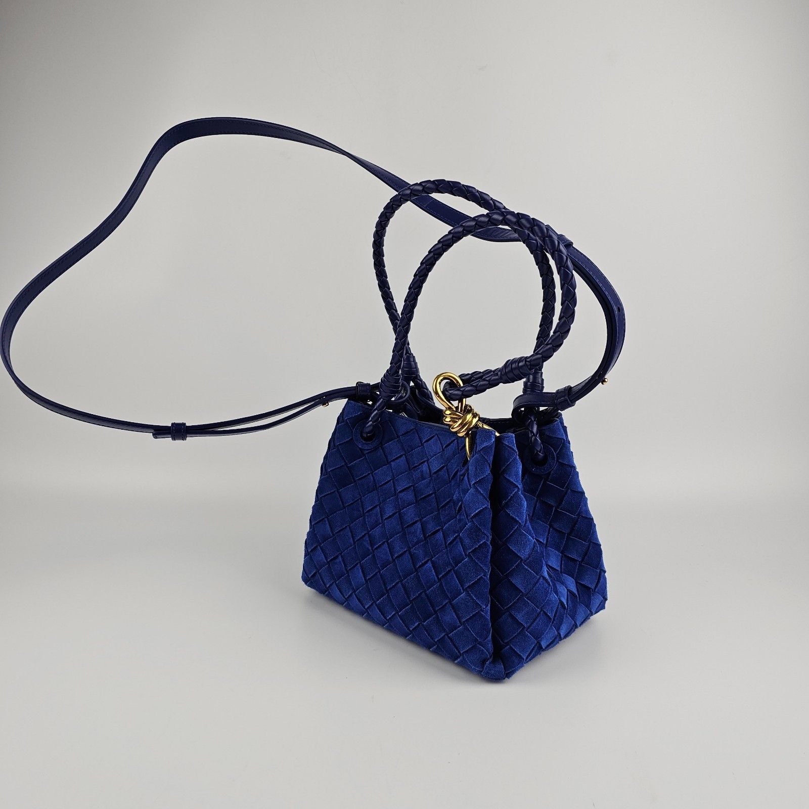 Bottega Veneta BOTTEGA VENETA Parachute Small $4500 Blue Royal Shoulder Bag Size ONE SIZE - 4 Thumbnail
