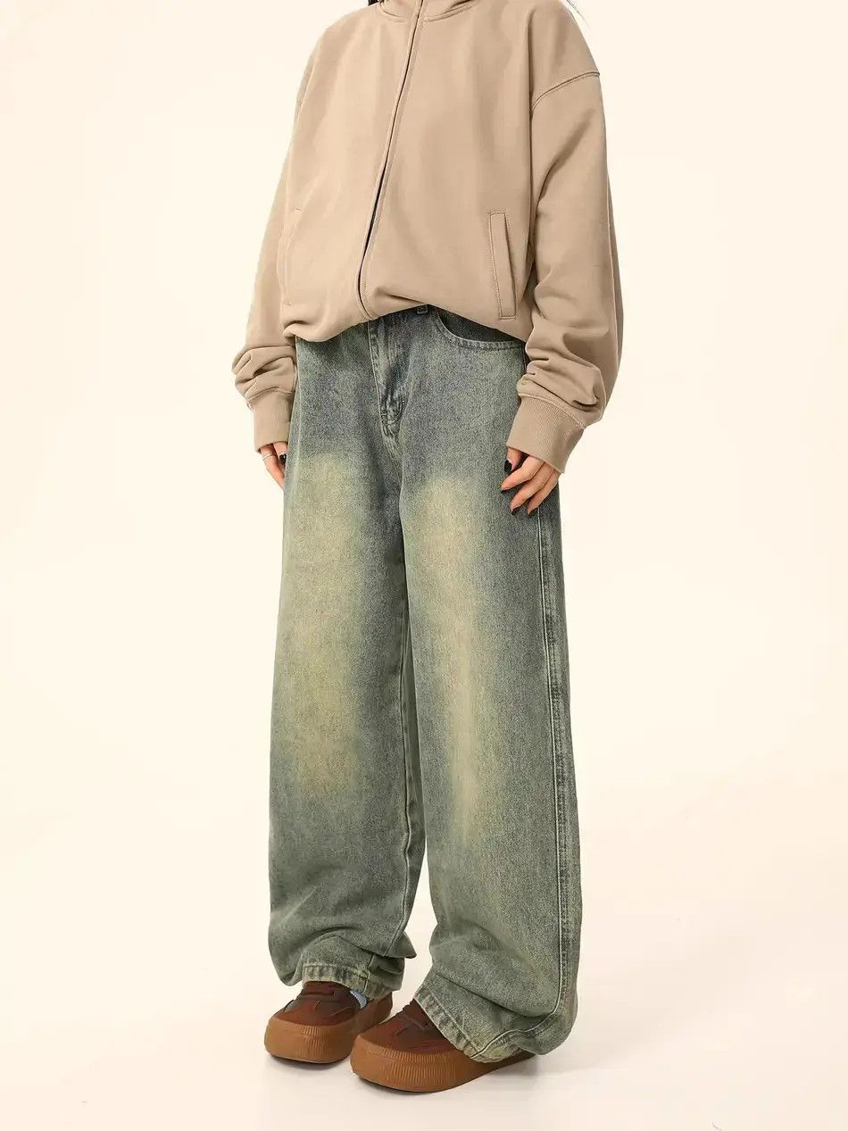 Japanese Brand Retro loose straight leg wide leg jeans Size US 32 / EU 48 - 1 Thumbnail