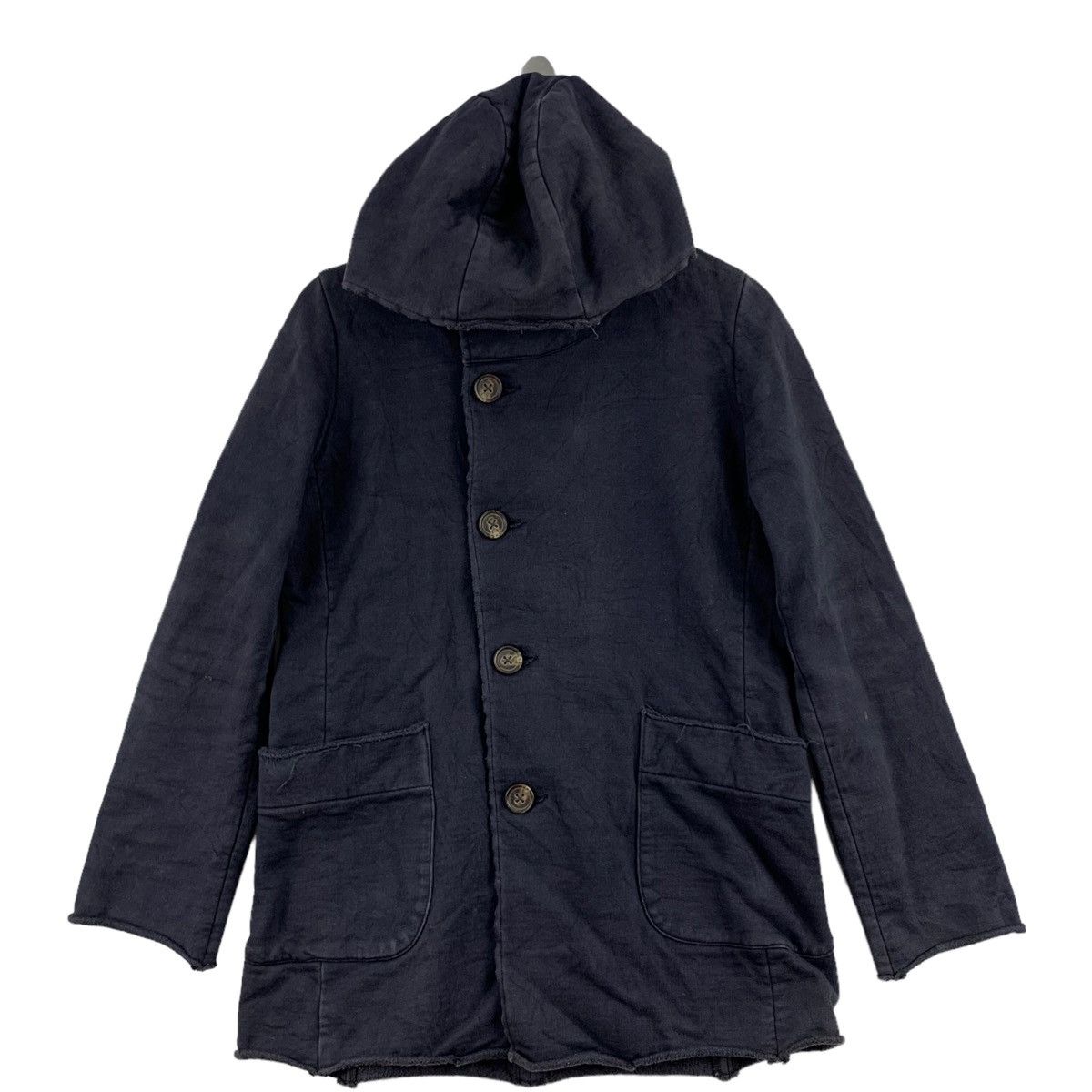 Japanese Brand QUADRO Japanese Brand Sherpa Inside Button Up Hooded Coat Size US S / EU 44-46 / 1 - 1 Thumbnail