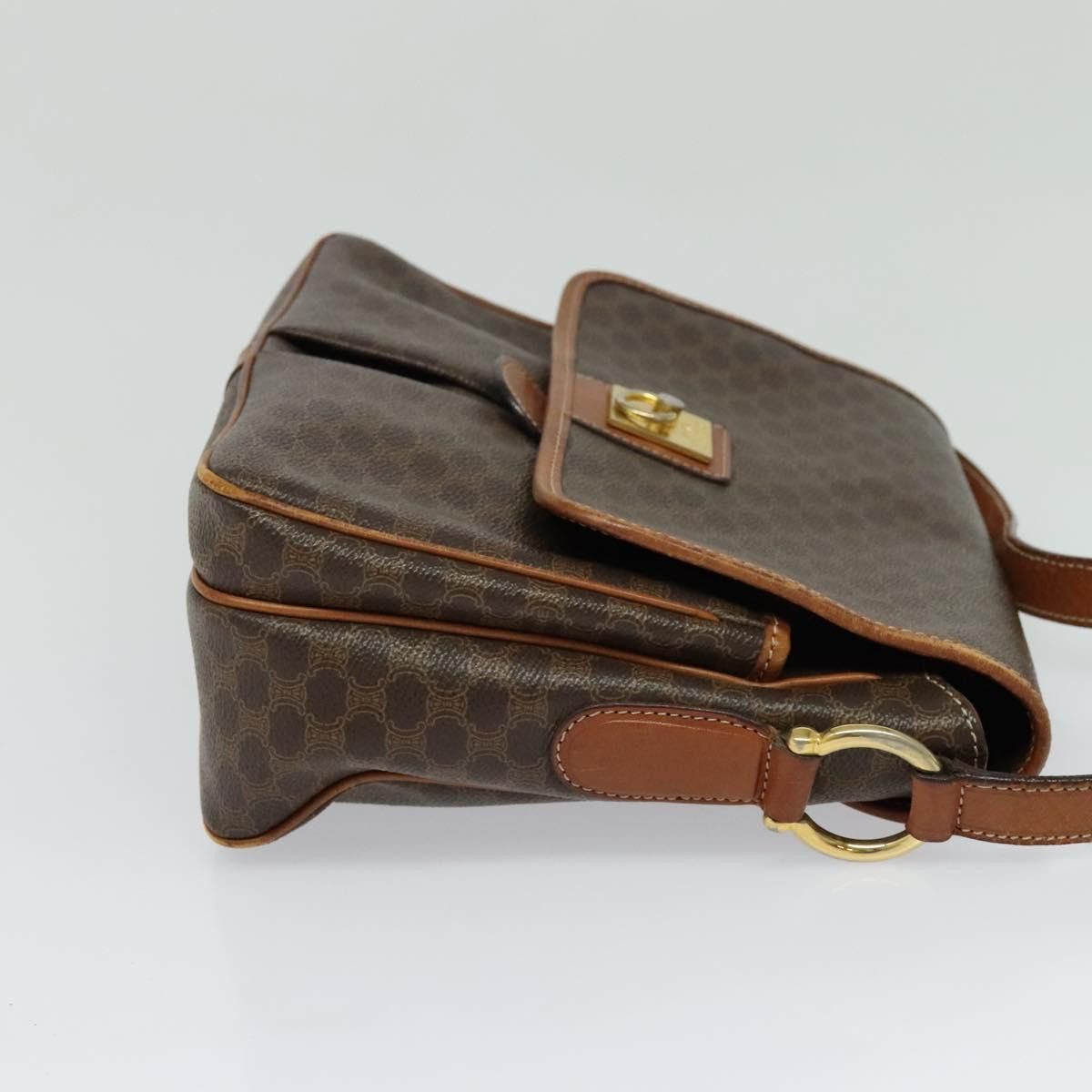 Celine CELINE Macadam Canvas Shoulder Bag Pvc Leather Brown Gold Size ONE SIZE - 5 Thumbnail