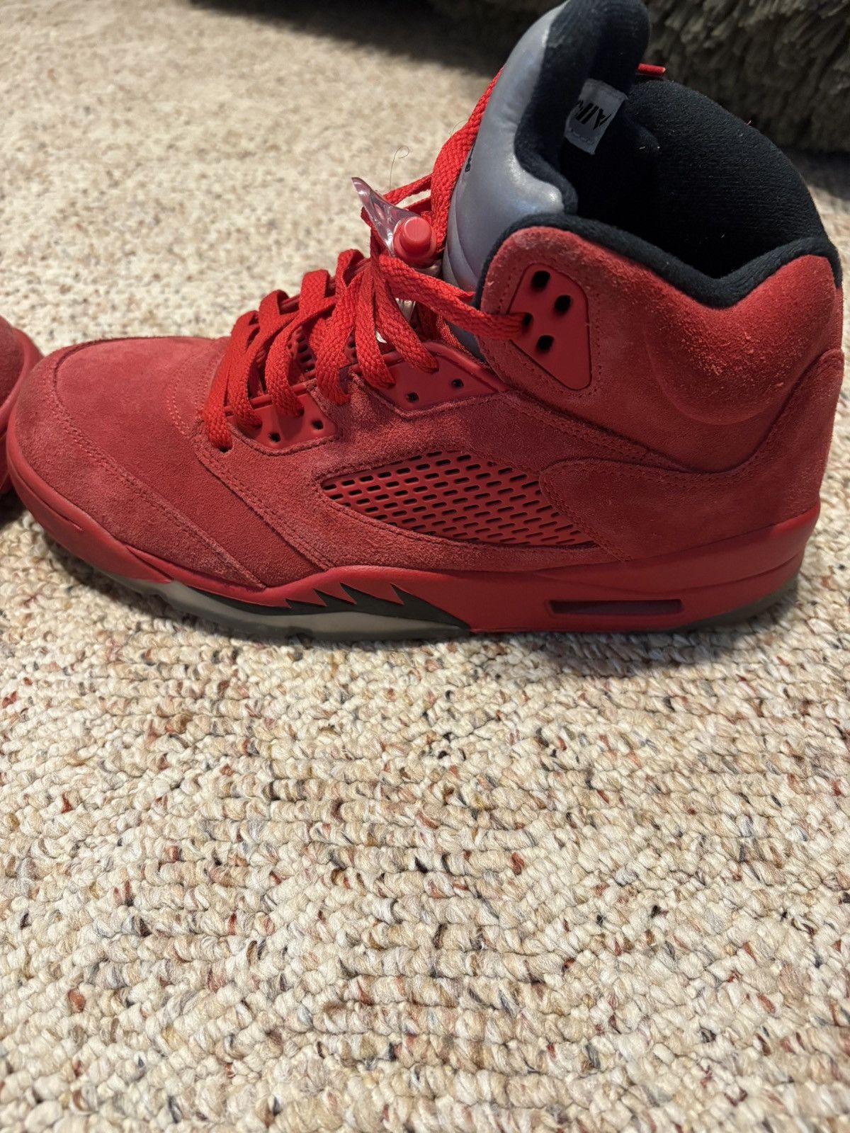 Other Air Jordan 5 Red Suede Sneakers Size US 10.5 / EU 43-44 - 3 Thumbnail