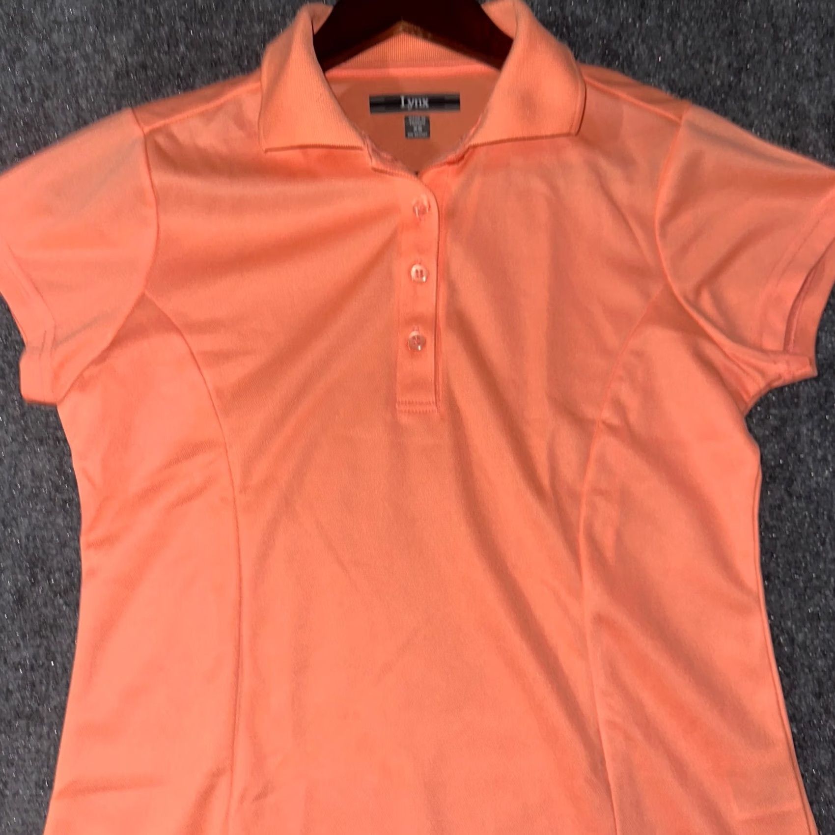Vintage Lynx Polo Womens XS Orange Short Sleeve Fitted Button Neck Golf Tennis Size 26" / US 2 / IT 38 - 2 Thumbnail