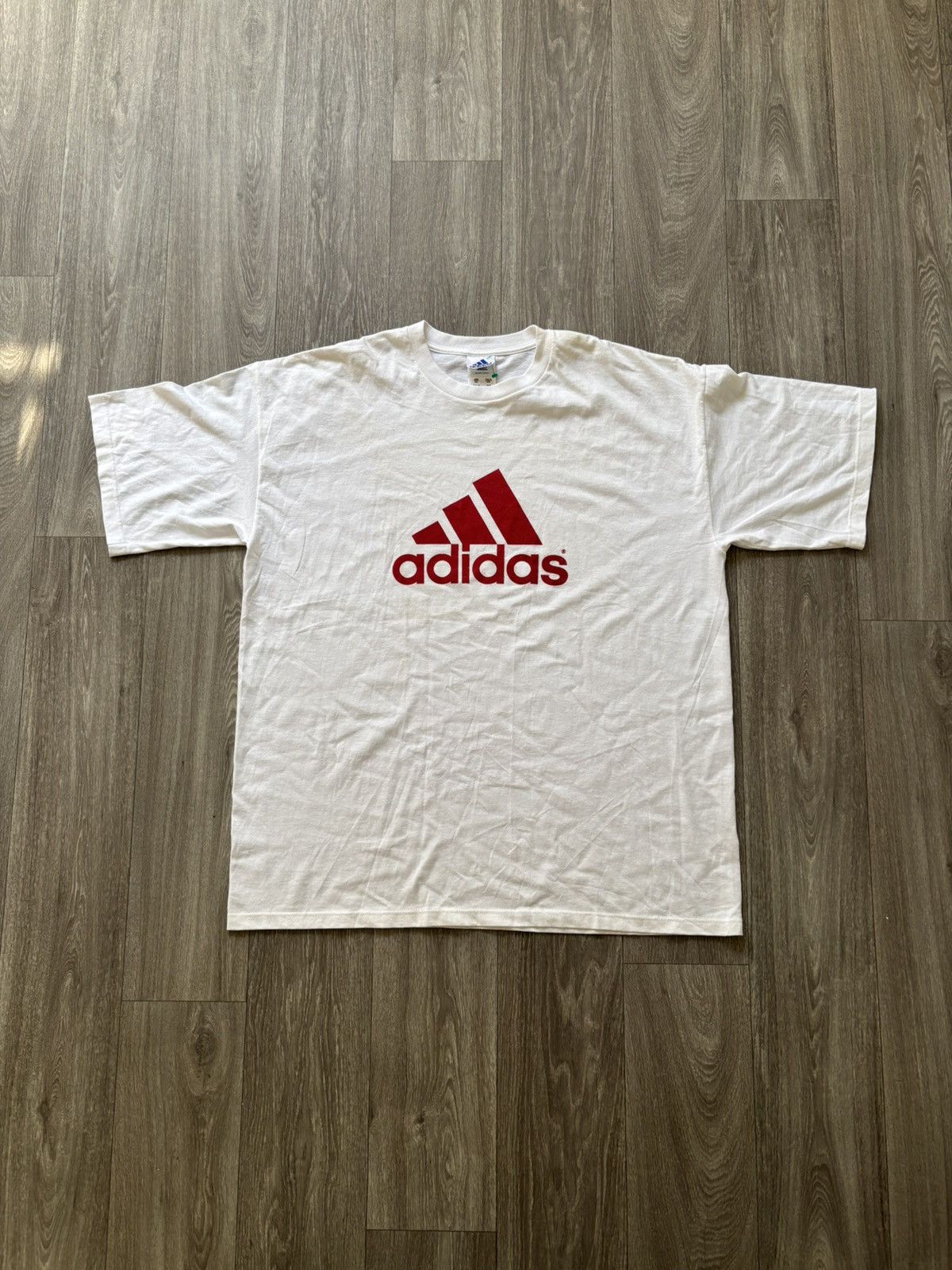 Adidas Vintage Late 90s/Early 2000s Adidas T-Shirt White Size 2XL Size US XXL / EU 58 / 5 - 1 Thumbnail