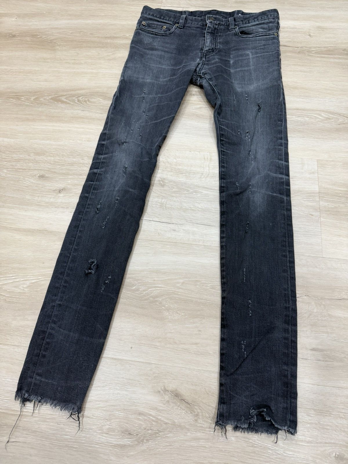 Saint Laurent Paris Saint Laurent Distressed Skinny Denim Jeans Size US 30 / EU 46 - 2 Thumbnail