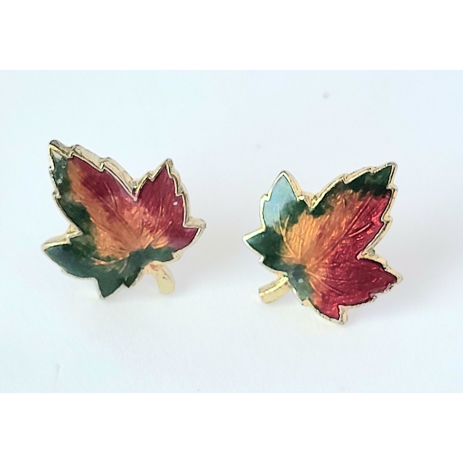 Other Maple Leaf Pendant Necklace Earrings Set VT Canada Enamel Size ONE SIZE - 2 Thumbnail