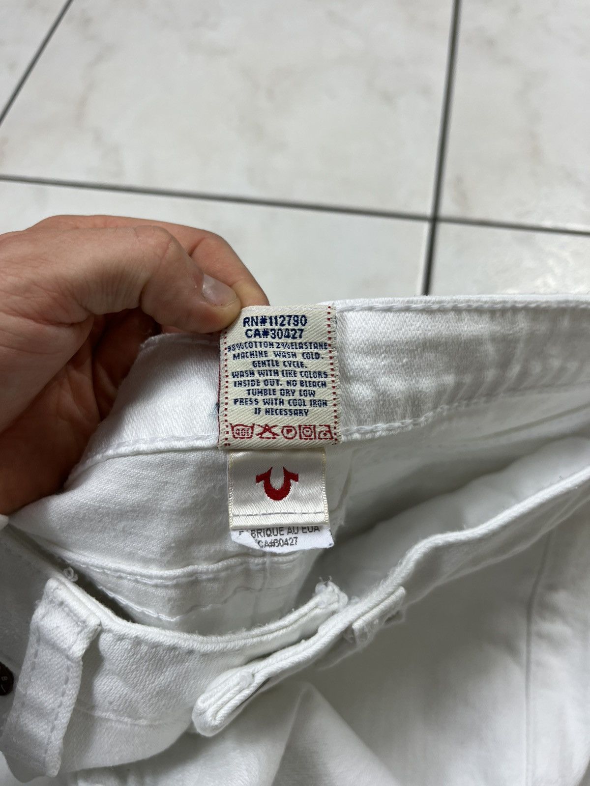 True Religion × Vintage Vintage True Religlion y2k white denim jeans low waist slim Size US 30 / EU 46 - 19 Thumbnail