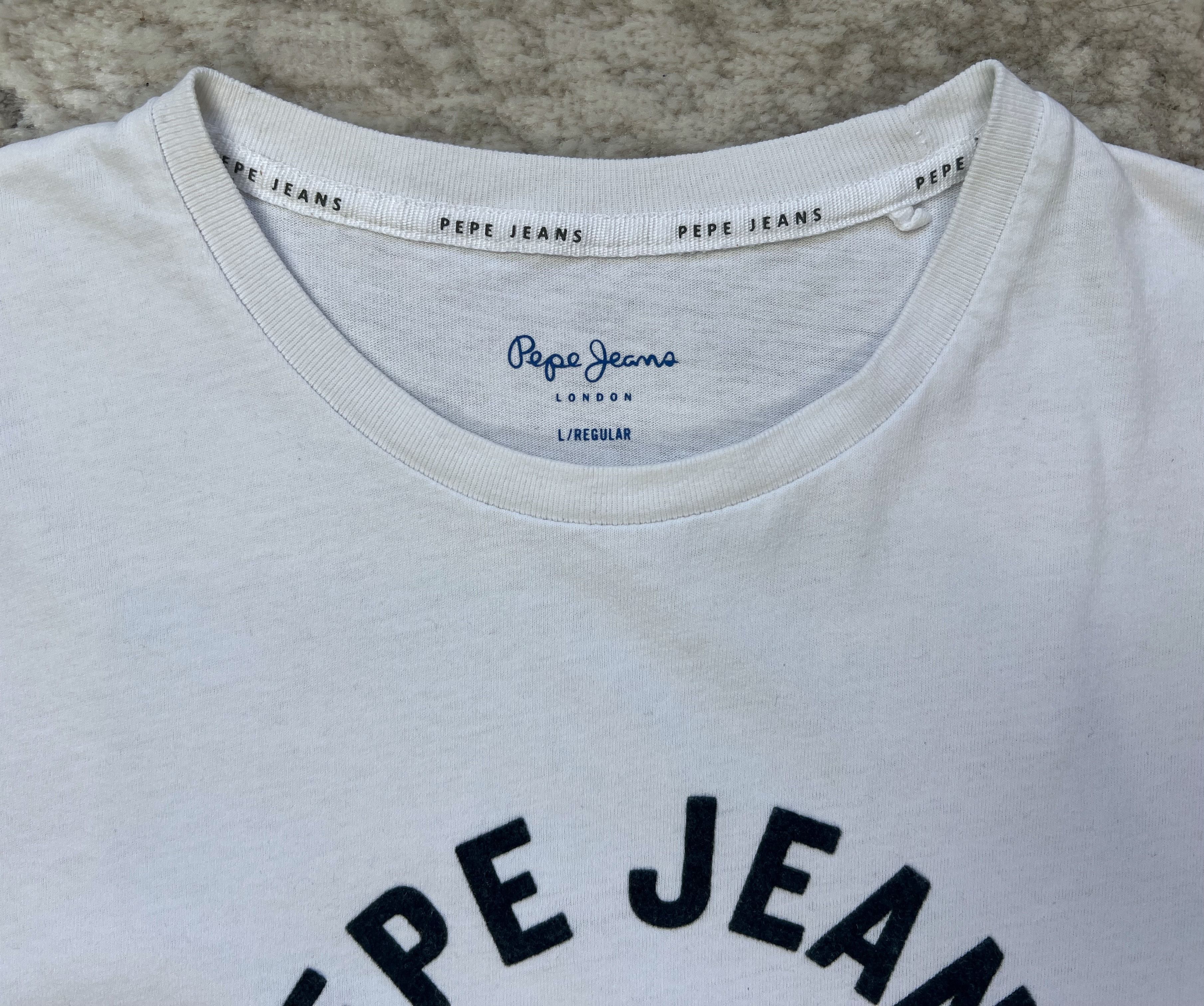 Pepe Jeans Pepe Jeans London White T-Shirt (L) Size US L / EU 52-54 / 3 - 7 Thumbnail