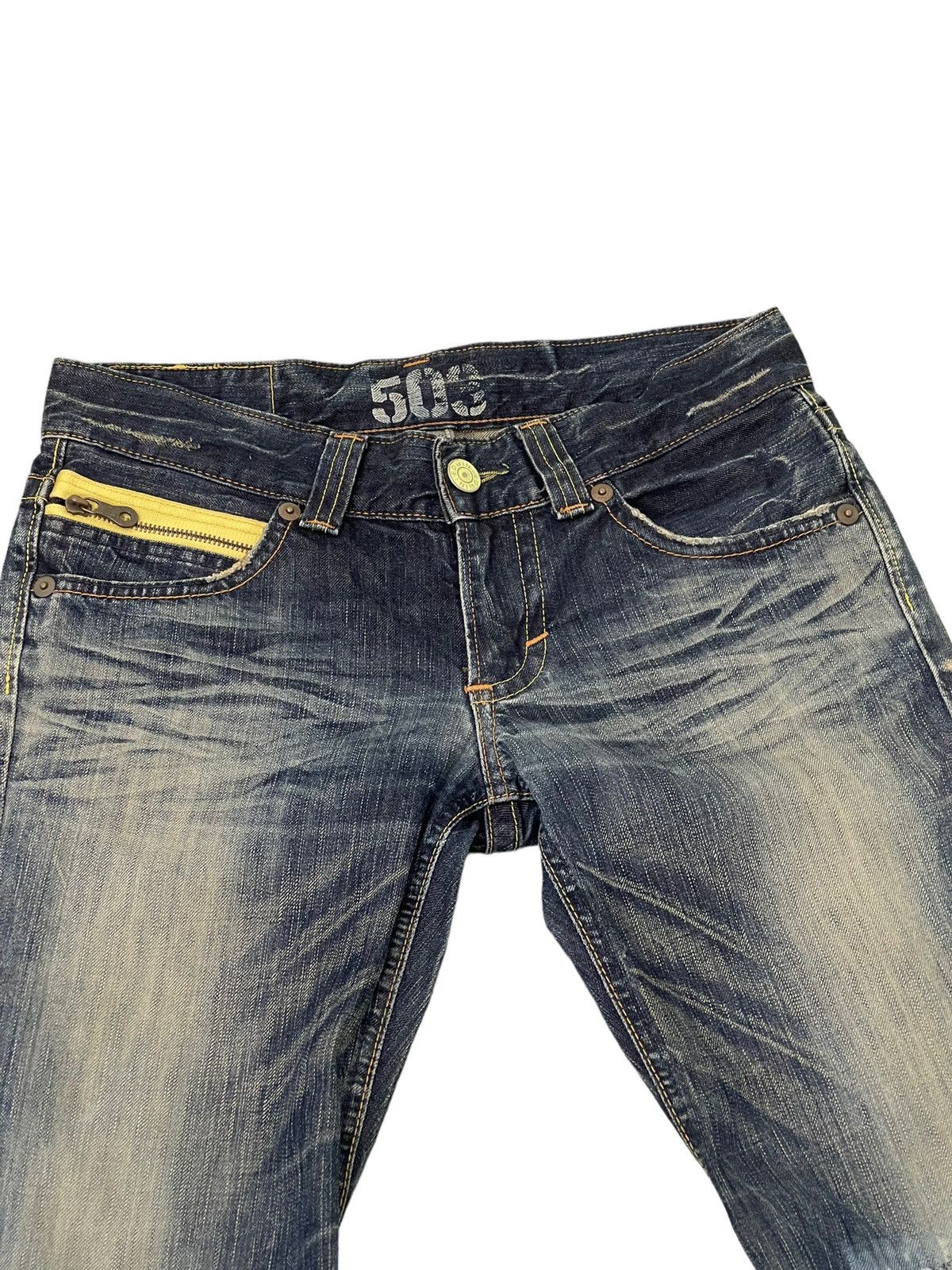 Japanese Brand Flare Jeans Edwin Japan Distress Low Rise Boot Cut 7🟦0 Size US 30 / EU 46 - 8 Thumbnail