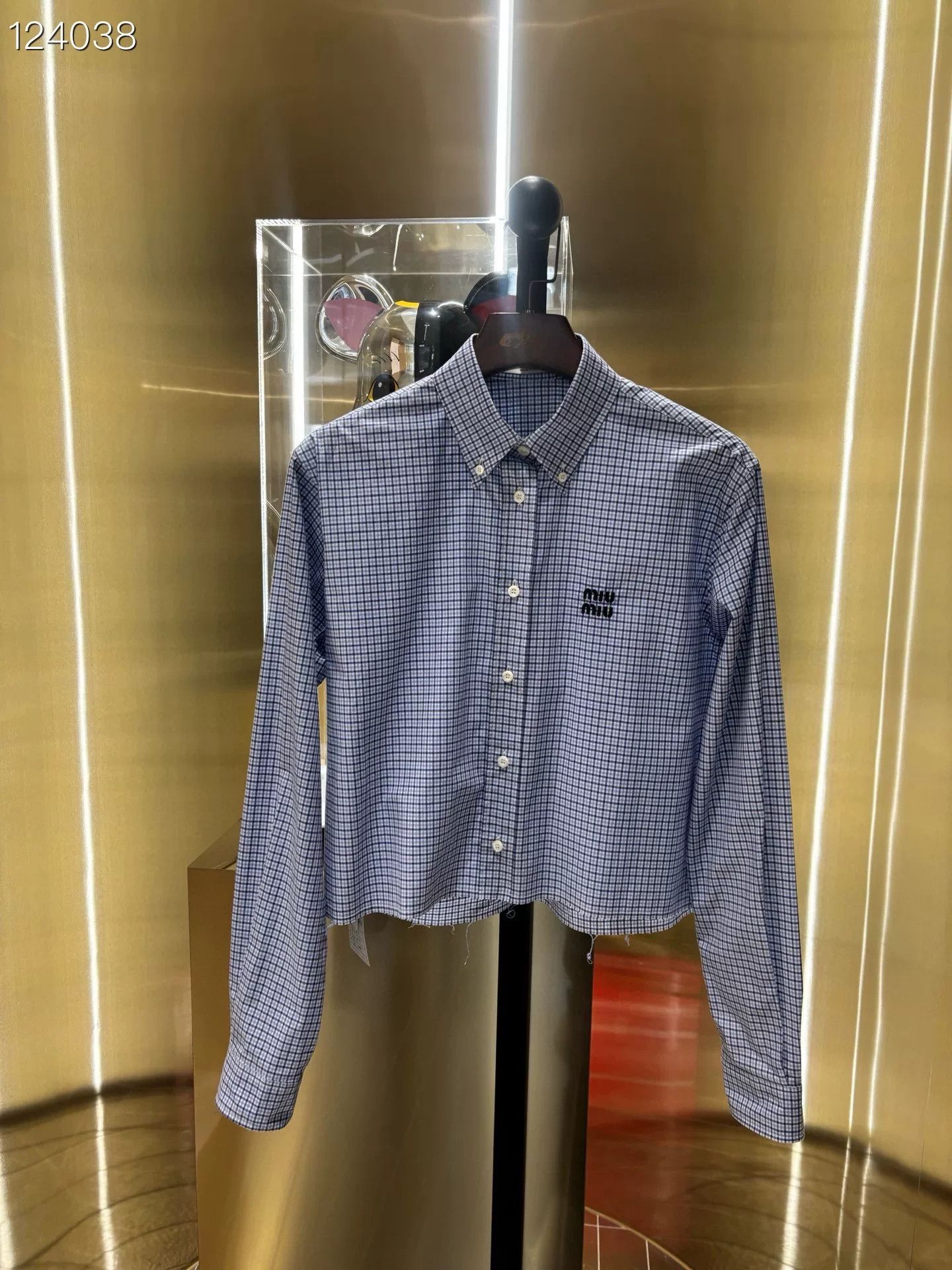 Miu Miu MIU MIU SS23 Logo Plaid Button-Down Shirt Size S / US 4 / IT 40 - 1 Thumbnail