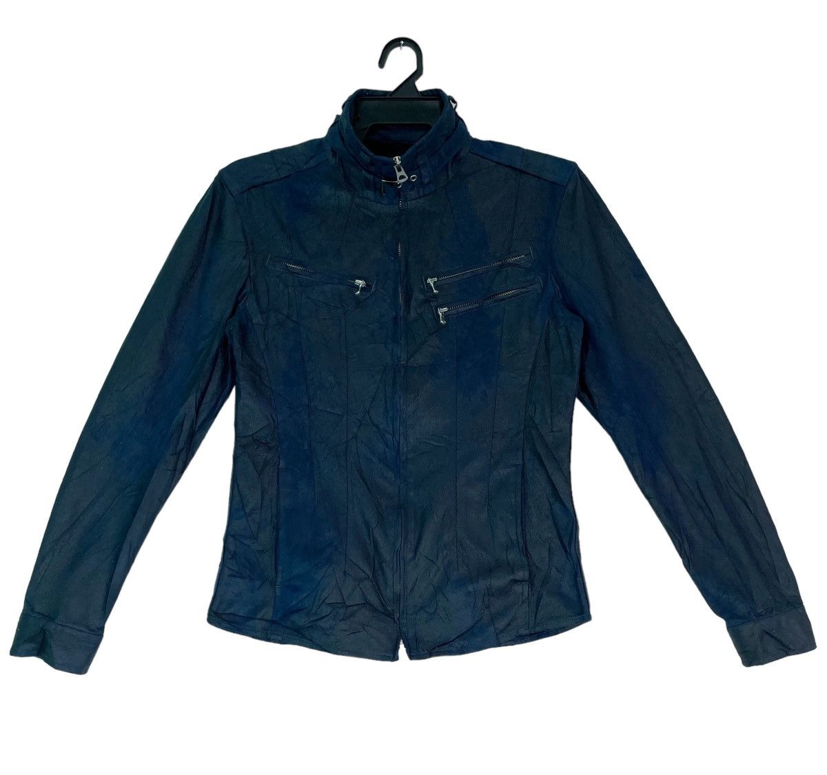 Tornado Mart Vtg 90s Tornado Mart tie dyed blue biker jacket Size US M / EU 48-50 / 2 - 1 Thumbnail