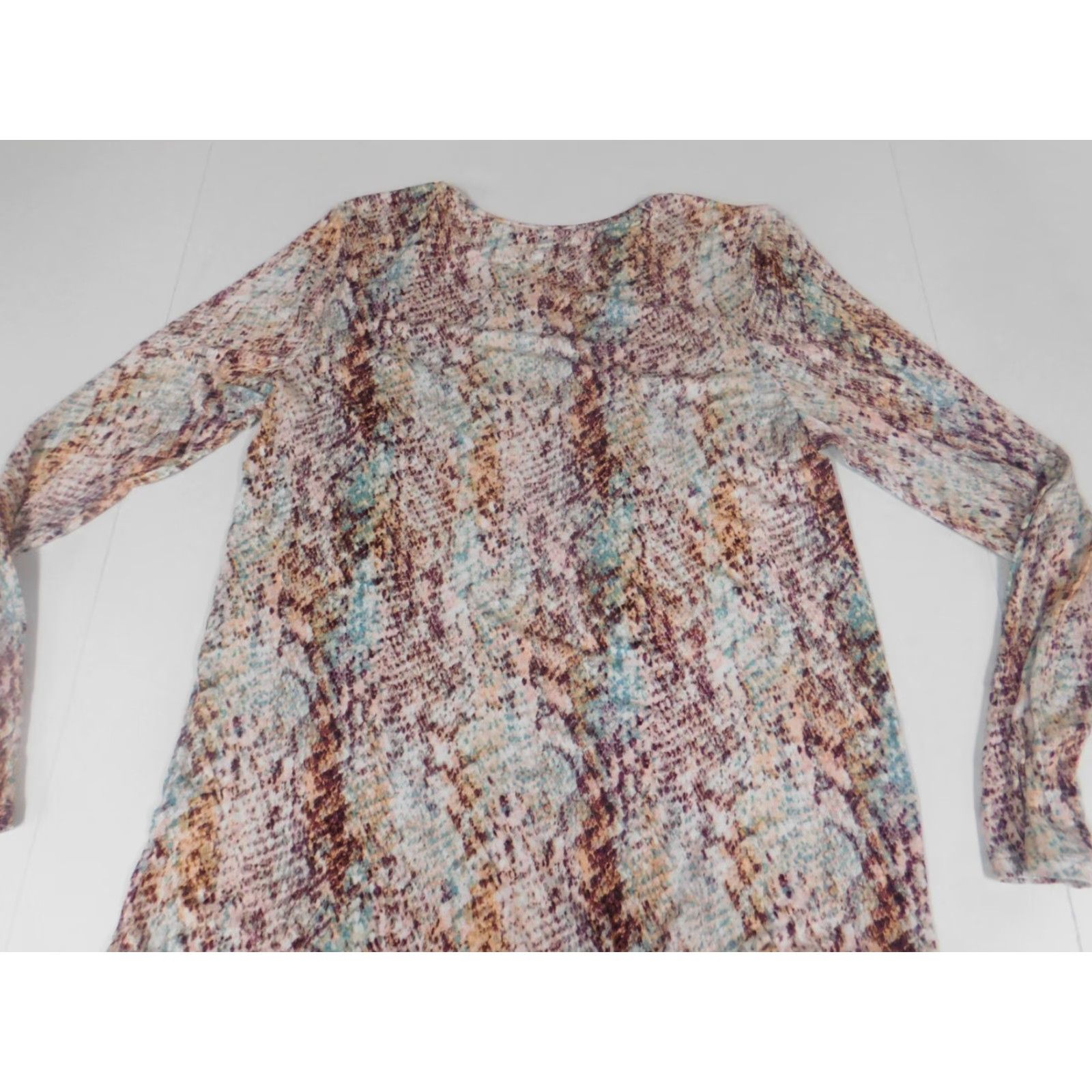 Apt. 9 Apt 9 Blouse Womens S Crew Neck Pullover Casual Multicolor Blue Stretch Shop Basic Classic Regular Size Small Size S / US 4 / IT 40 - 5 Thumbnail