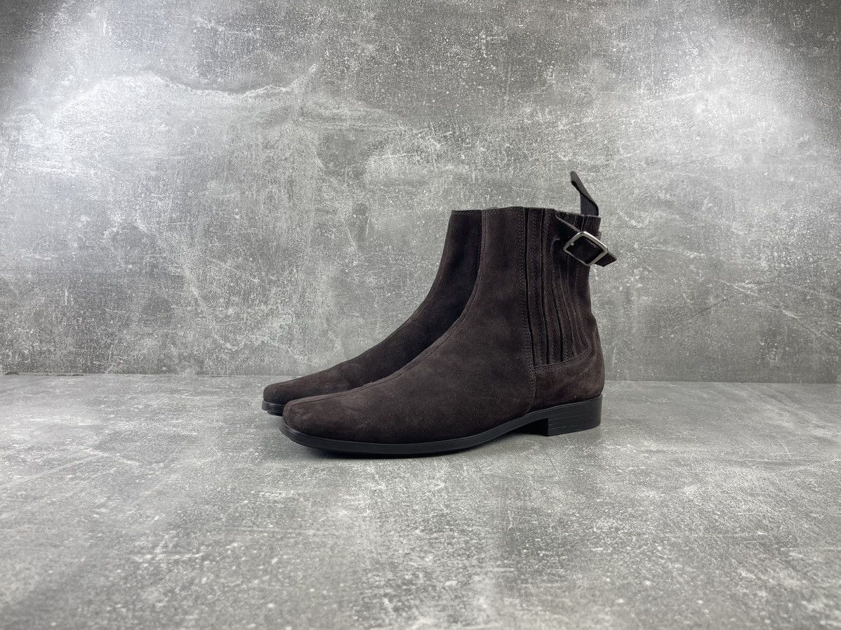 Miu Miu × Vintage Miu Miu Archives Suede Brown Formal Luxury Chelsea Boots Size US 11 / IT 41 - 1 Thumbnail