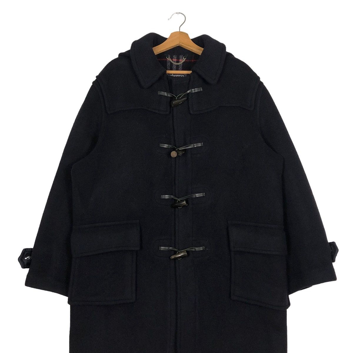 Burberry 🌺VINTAGE BURBERRY MADE IN ENGLAND WOOL DUFFLE LONG JACKET Size US L / EU 52-54 / 3 - 5 Thumbnail