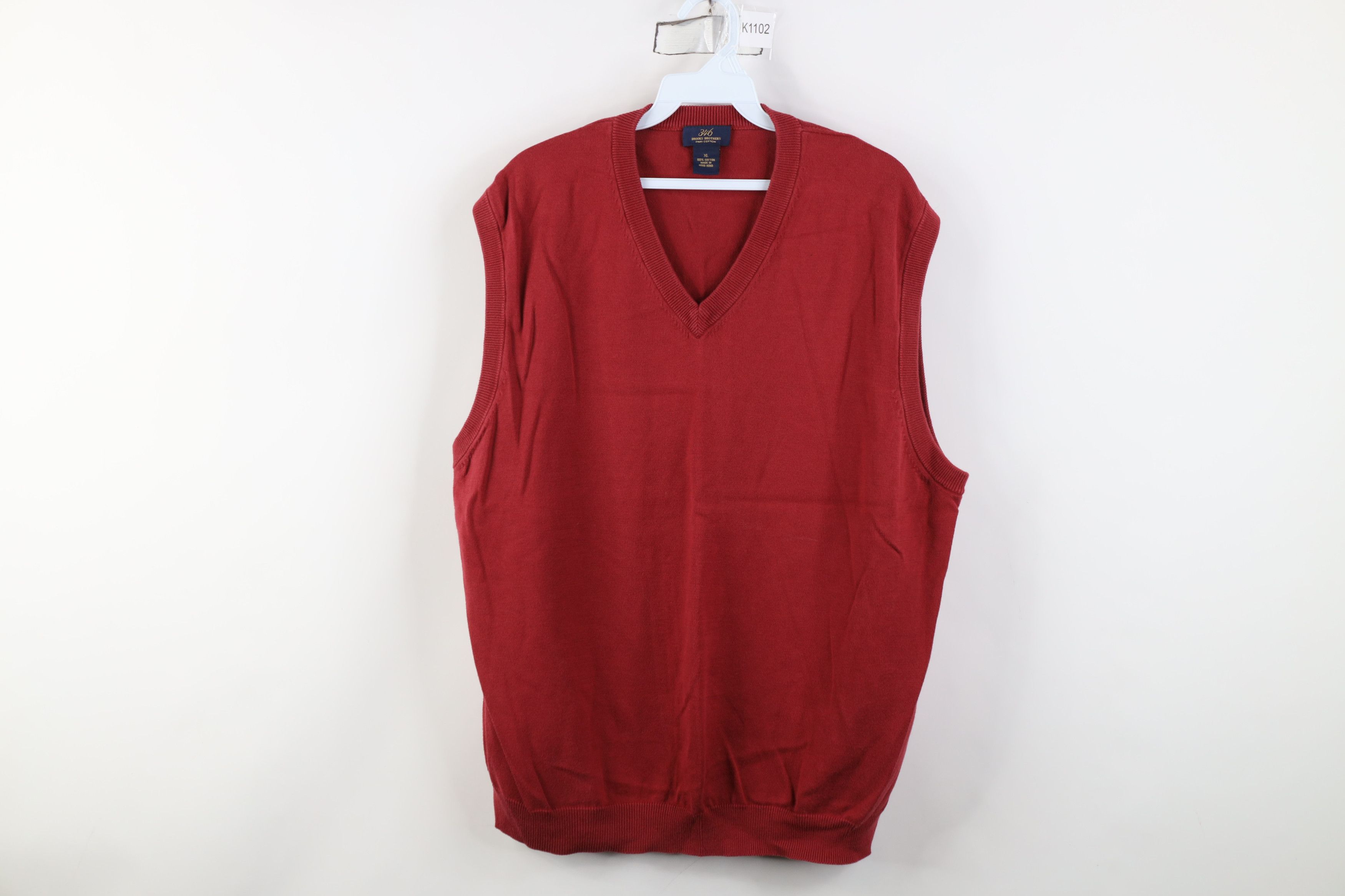 Brooks Brothers Vintage Brooks Brothers Ribbed Knit V-Neck Sweater Vest Size US XL / EU 56 / 4 - 1 Thumbnail