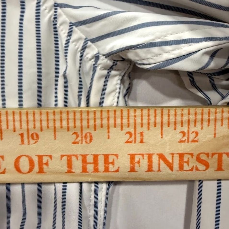 Vintage Truth by Republic Shirt Mens White Striped Button-Up Long Sleeve Medium Size 40R - 5 Thumbnail