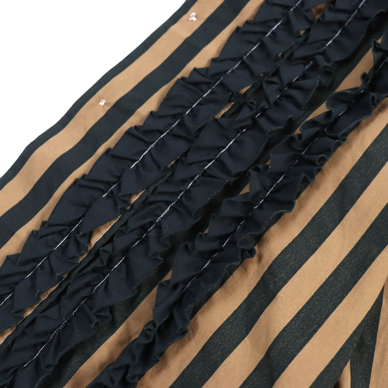 Comme des Garcons Homme Plus Shirt Cotton Short Sleeve Button Up Stripes Brown Black Size US M / EU 48-50 / 2 - 6 Thumbnail