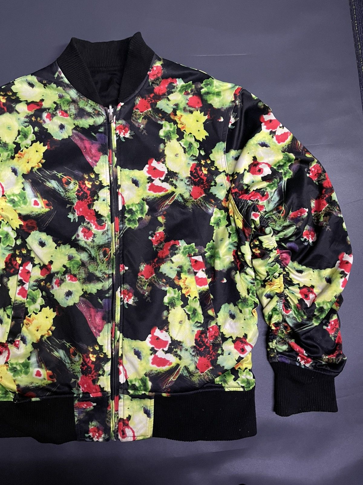 Designer × Japanese Brand RARE Designer Sureve Flora Black Over Print Bomber Jacket Size US L / EU 52-54 / 3 - 5 Thumbnail