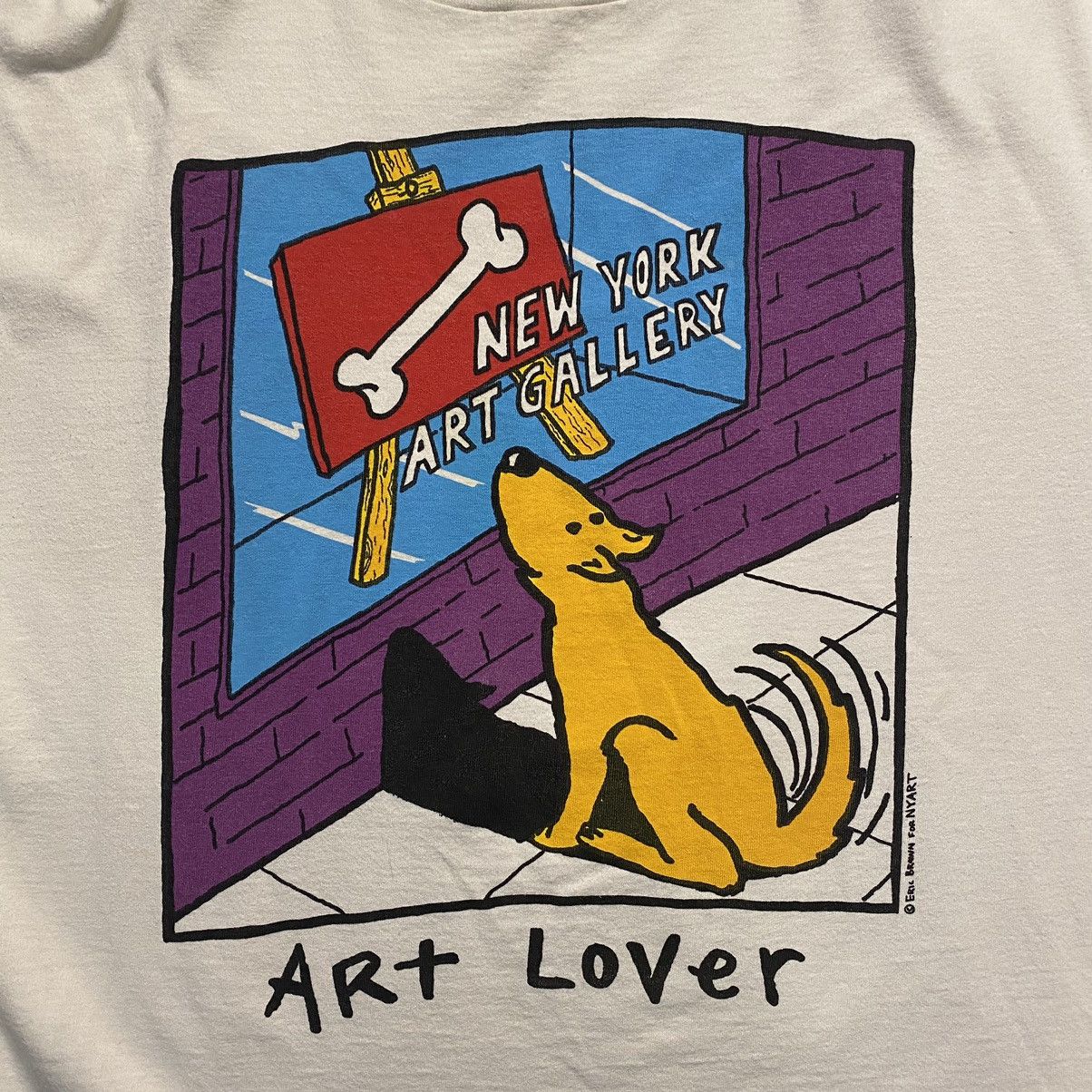 Vintage Vtg Art Lover Eric Brown NYART Single Stitch XL USA Size US XL / EU 56 / 4 - 2 Thumbnail