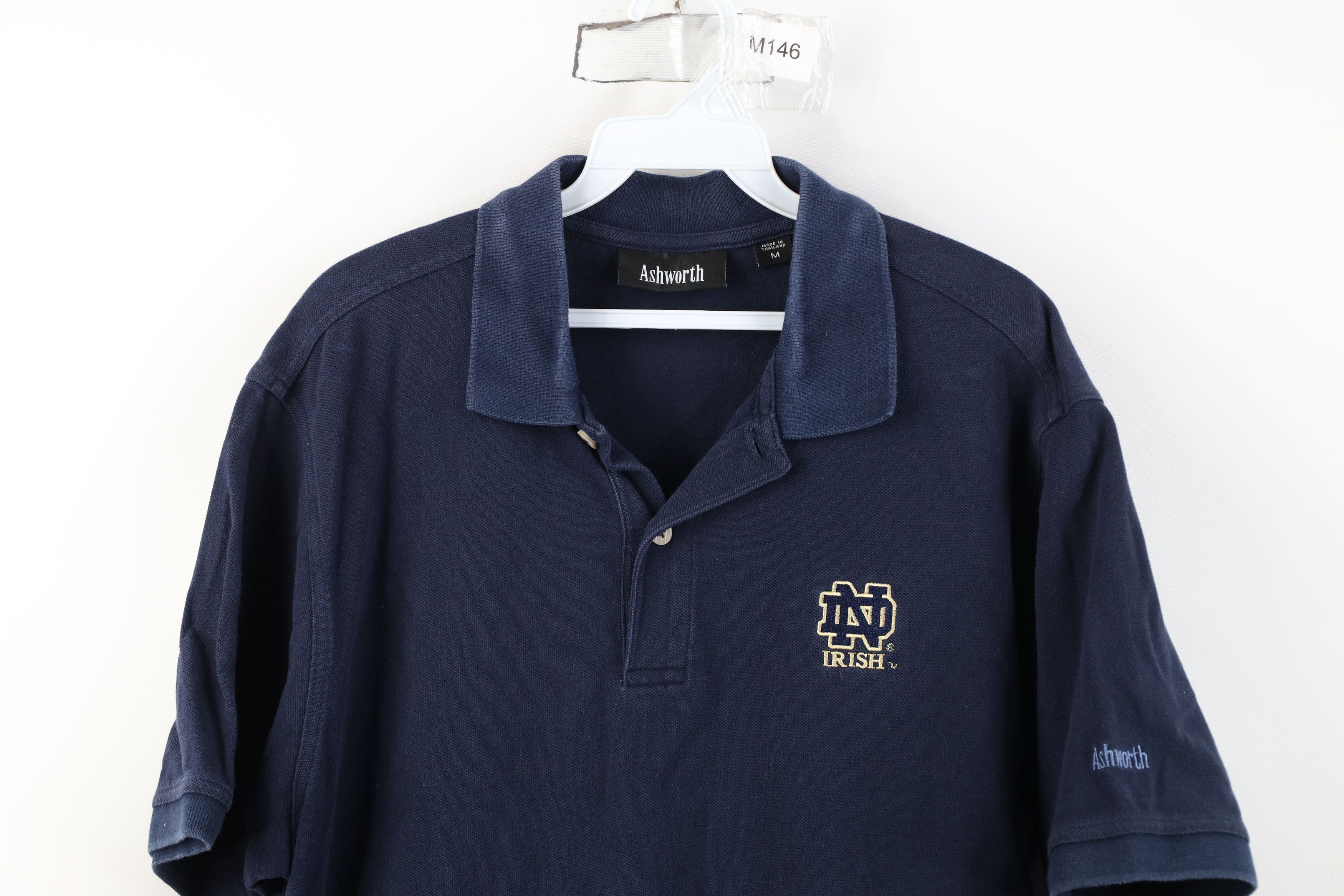 Vintage Vintage 90s Notre Dame University Football Golf Polo Shirt Size US M / EU 48-50 / 2 - 2 Thumbnail