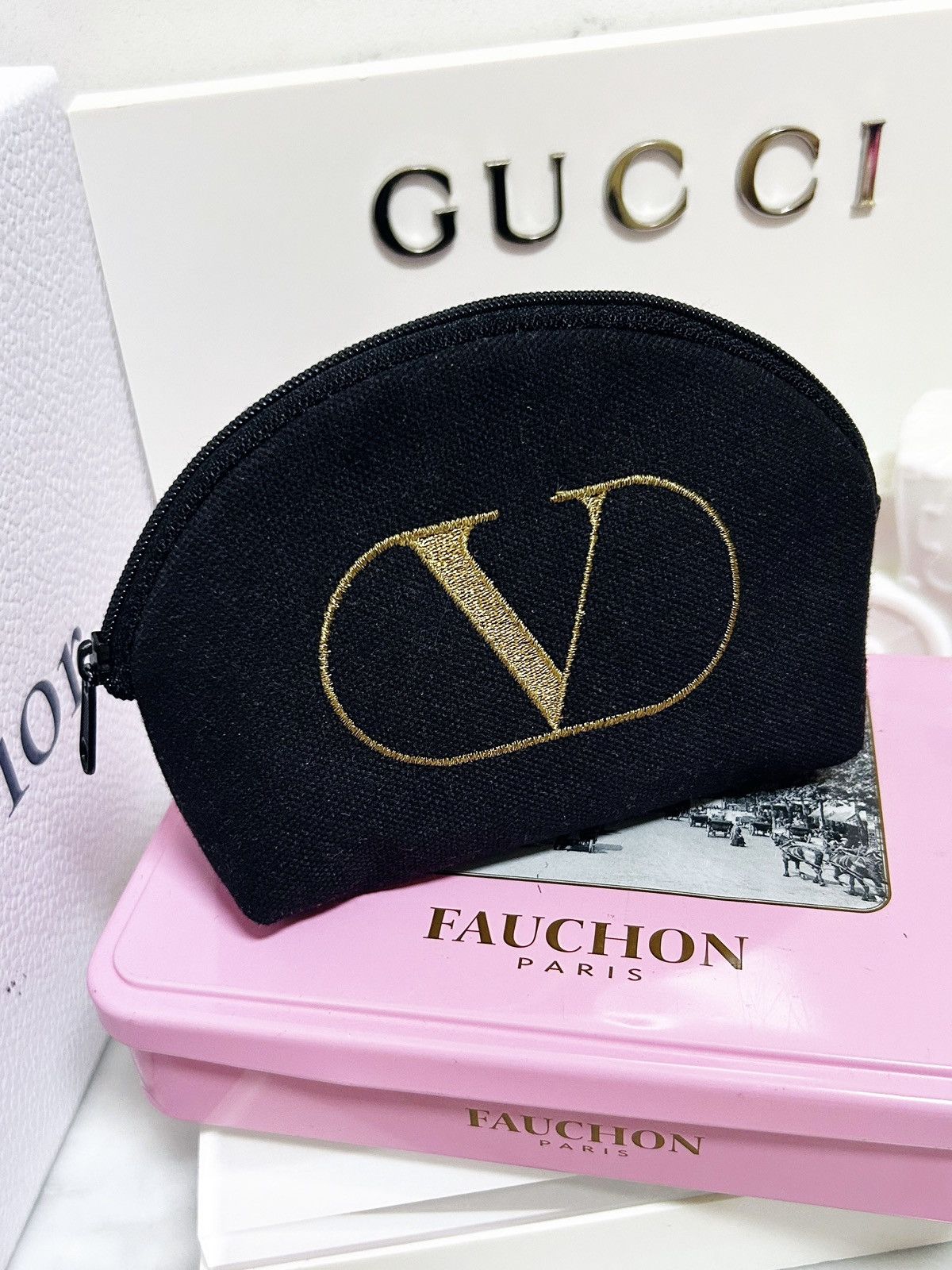 Valentino Authentic Valentino Garavani Mini V Logo Cosmetic Bag Size ONE SIZE - 1 Thumbnail