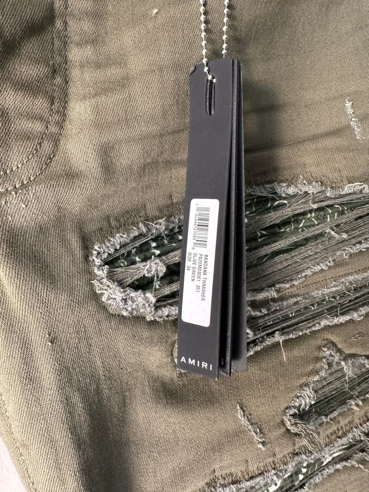 Amiri Amiri Bandana Thrasher Olive Green Jeans Size US 34 / EU 50 - 6 Thumbnail