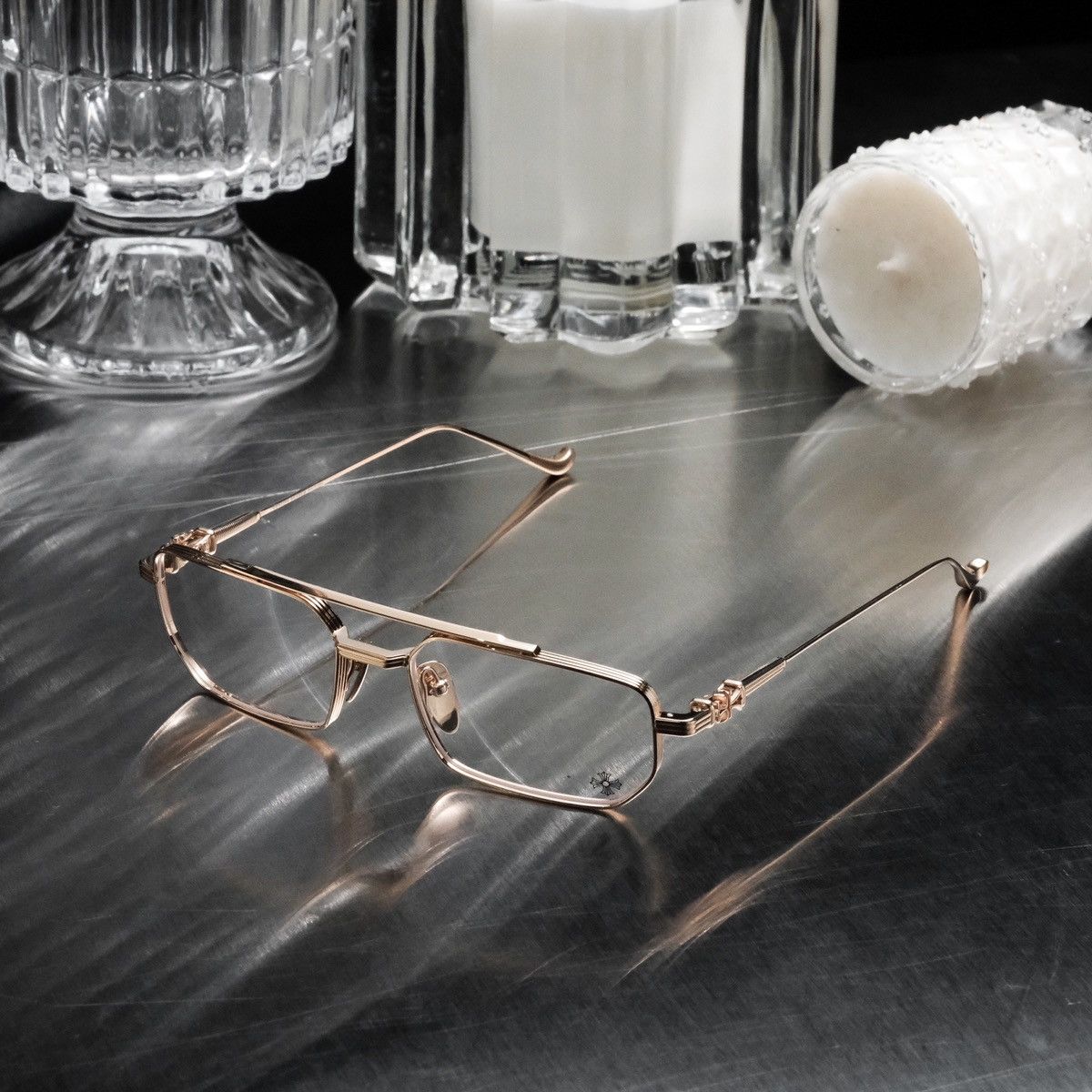 【CHROME HEARTS】GUSHER メガネ MATTE Chrome Hearts CHROME HEARTS GUSHER MATTE BLACK/GOLD PLATED