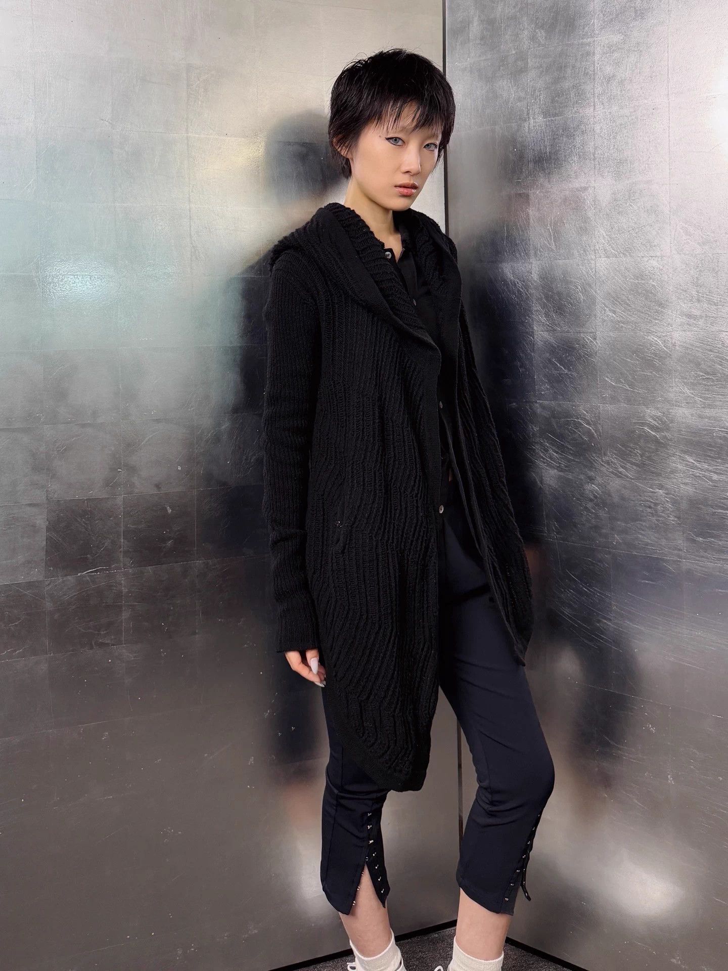 Helmut Lang Helmut Lang Vintage Wool-Knit Hooded Cardigan Size S Size S / US 4 / IT 40 - 4 Thumbnail