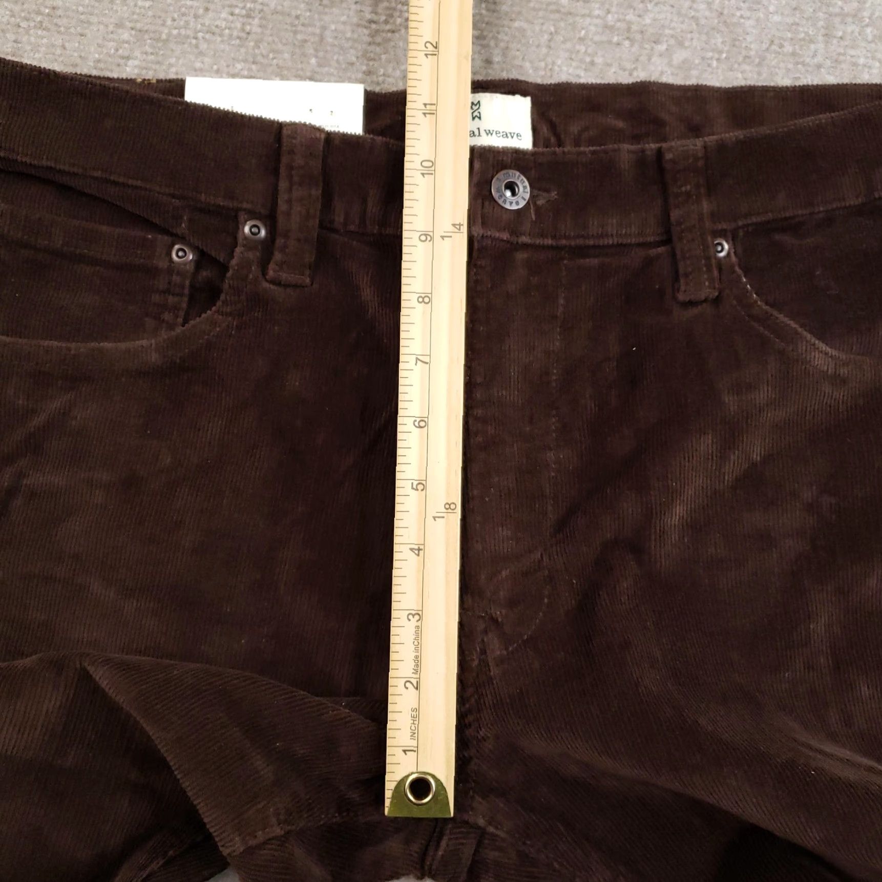 Vintage Mutual Weave Pants Mens 36x30 Slim Brown Corduroy 5-Pocket Stretch Flex Casual Size US 36 / EU 52 - 7 Thumbnail