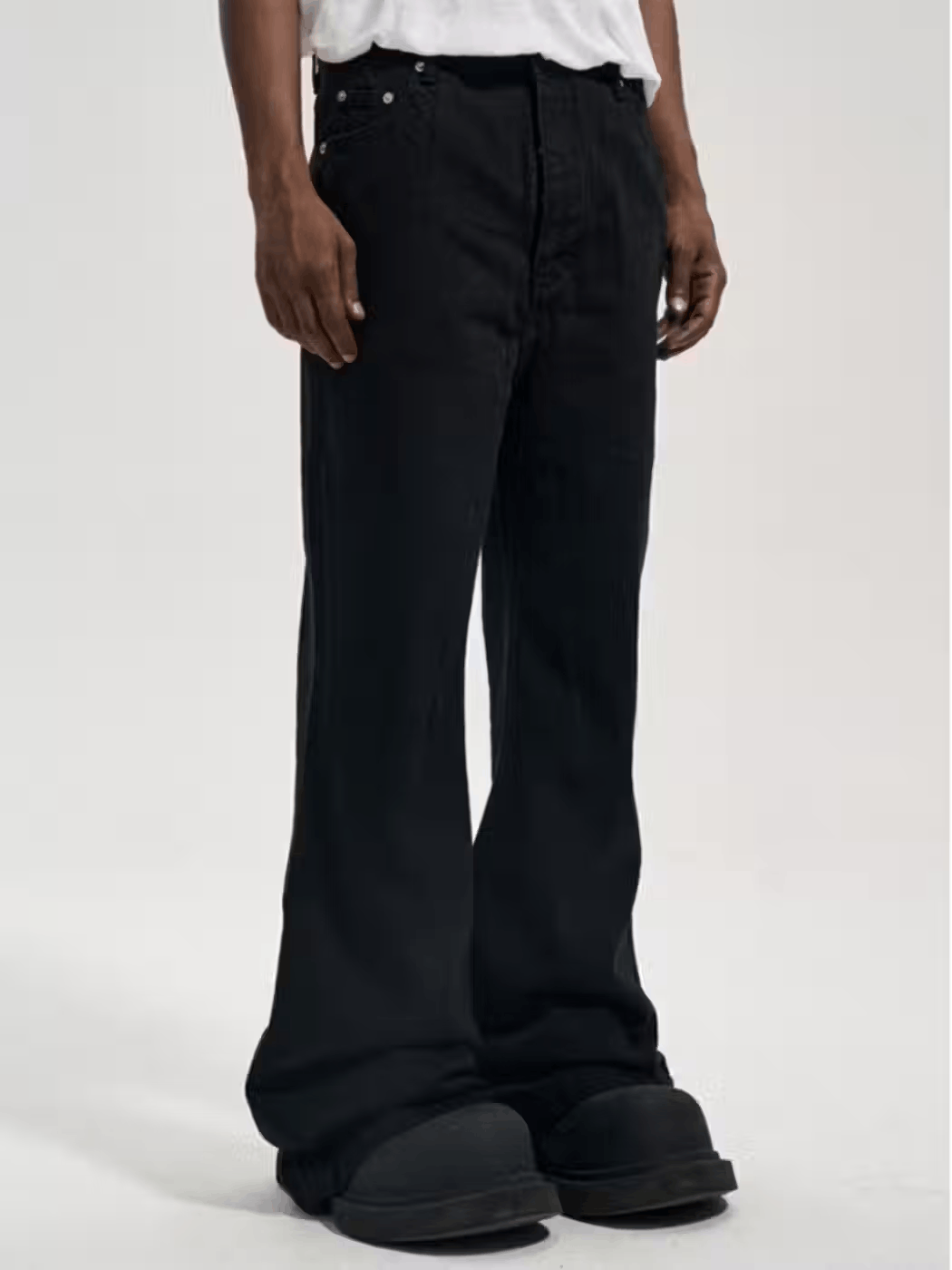 image of Black Yuppie Cleanfit Denim Flared Jeans, Men's (Size 34)