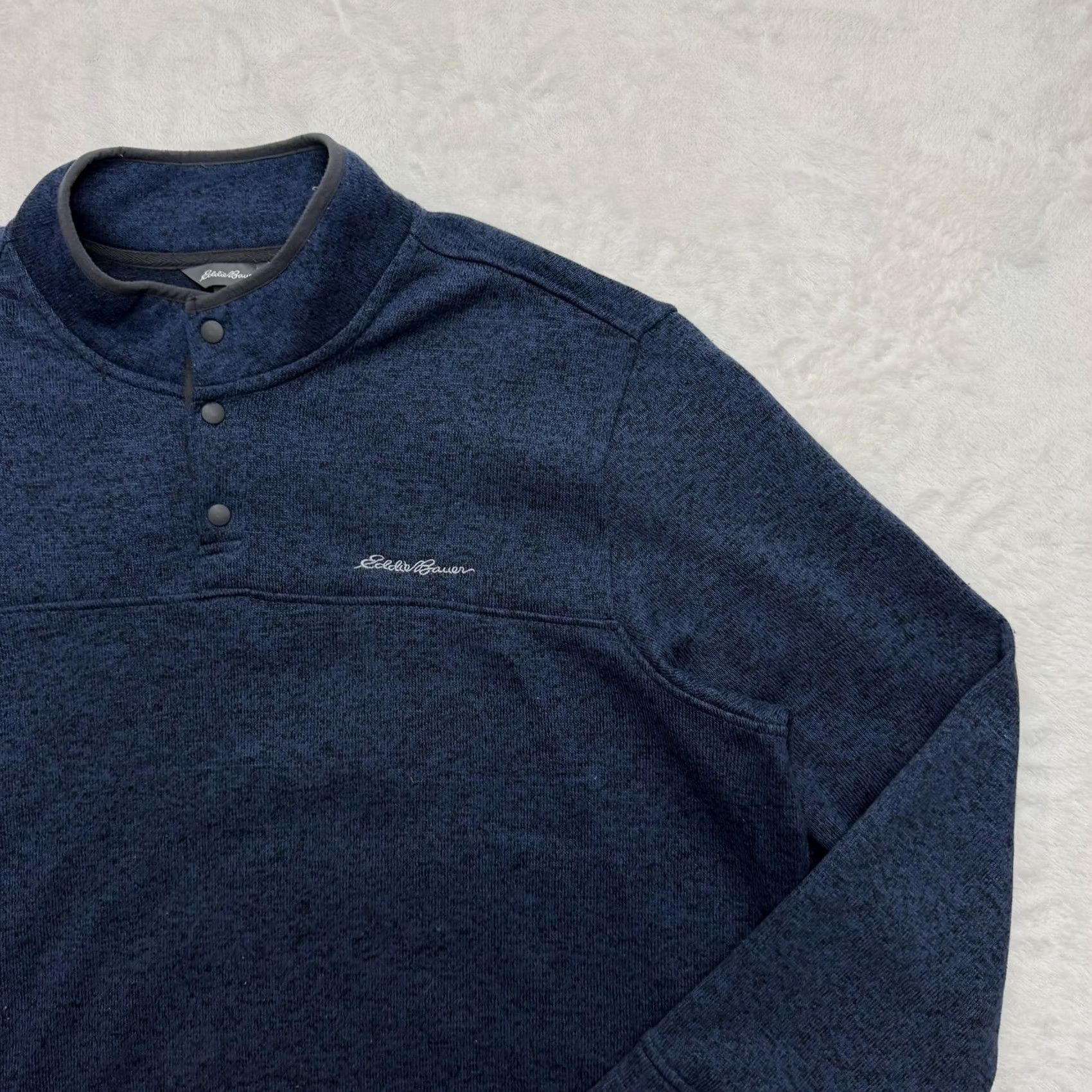 Eddie Bauer VINTAGE? No. Eddie Bauer Sweatshirt Henley Mens 3XL Blue Fleece Snap Mock Neck Pullover Size US XXL / EU 58 / 5 - 3 Thumbnail