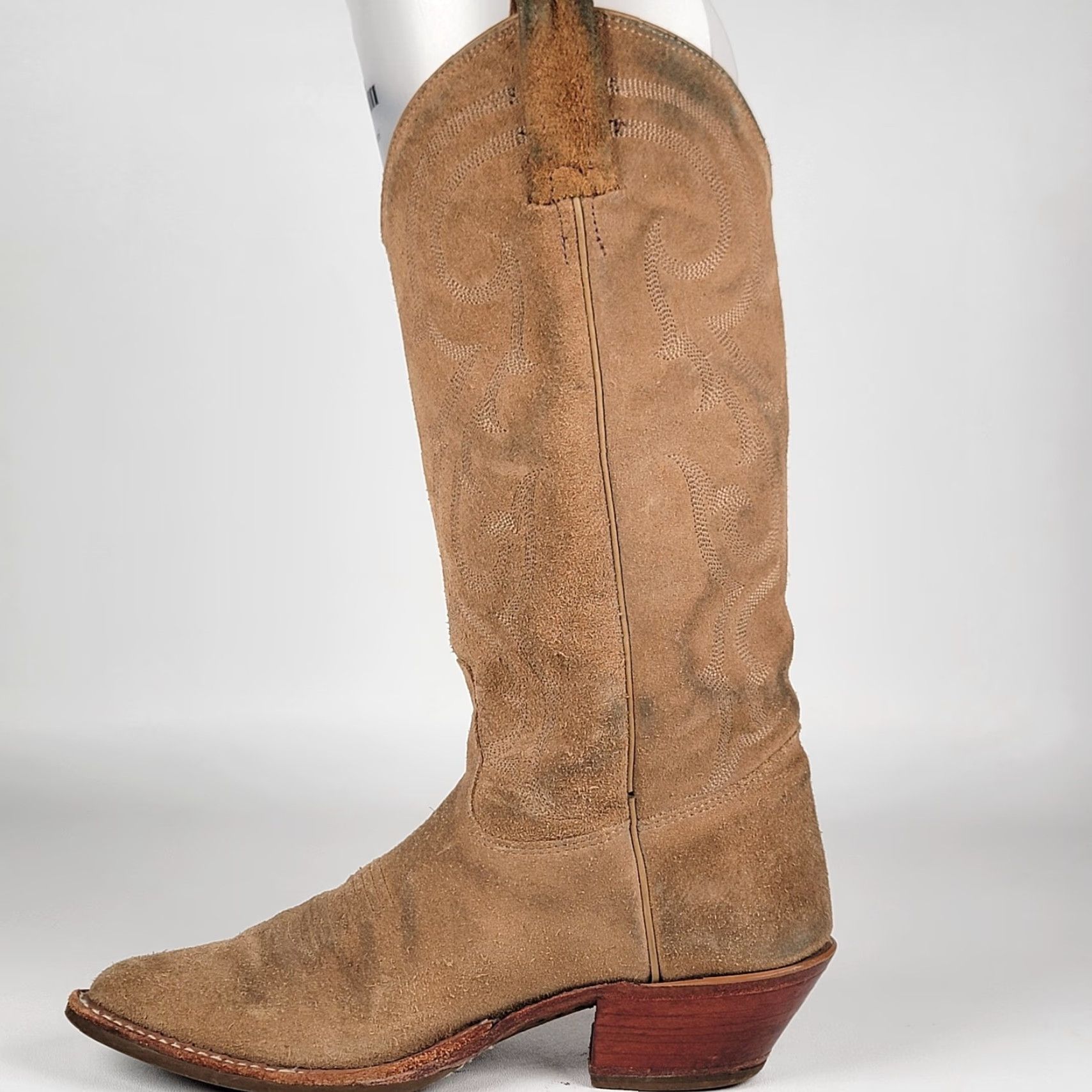 Tony Lama Tony Lama Boots Cowboy Ranchwear Boots Western Outpost 13" Brown Suede Almond Toe Pull On Men 5.5 B Casual Workwear Mens Size US 6 / EU 39 - 4 Thumbnail