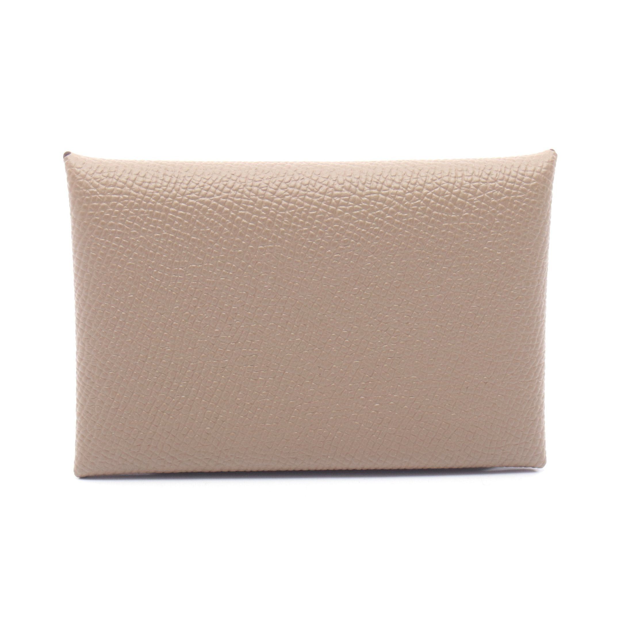 Hermes Hermes Calvi Etoupe Coin Purse Veau Epsom Gray Brown Silver Hardware B Stamp Size ONE SIZE - 1 Thumbnail
