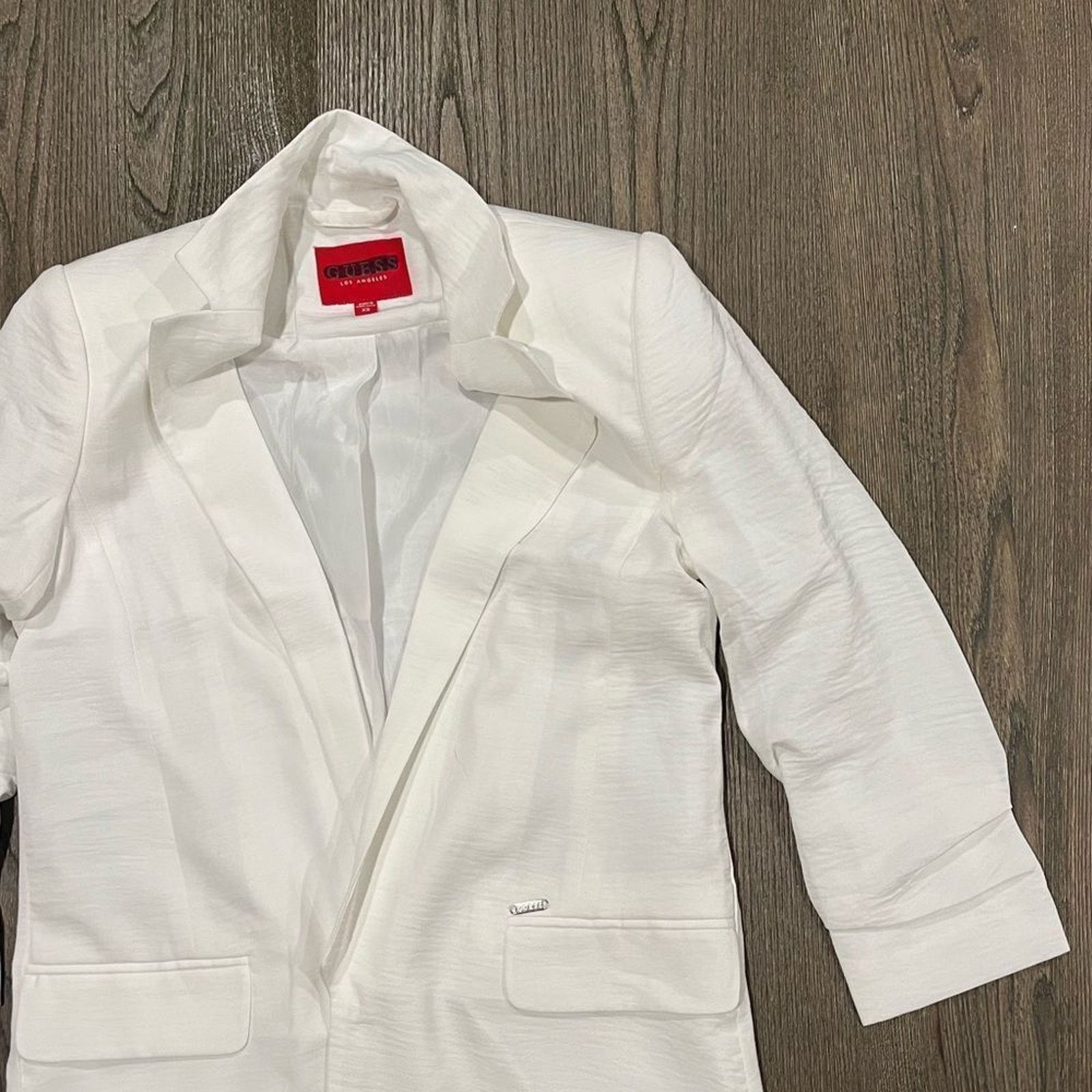 Guess NWOT Guess Womens White Long Line Blazer Jacket Size XS Size XS / US 0-2 / IT 36-38 - 5 Thumbnail