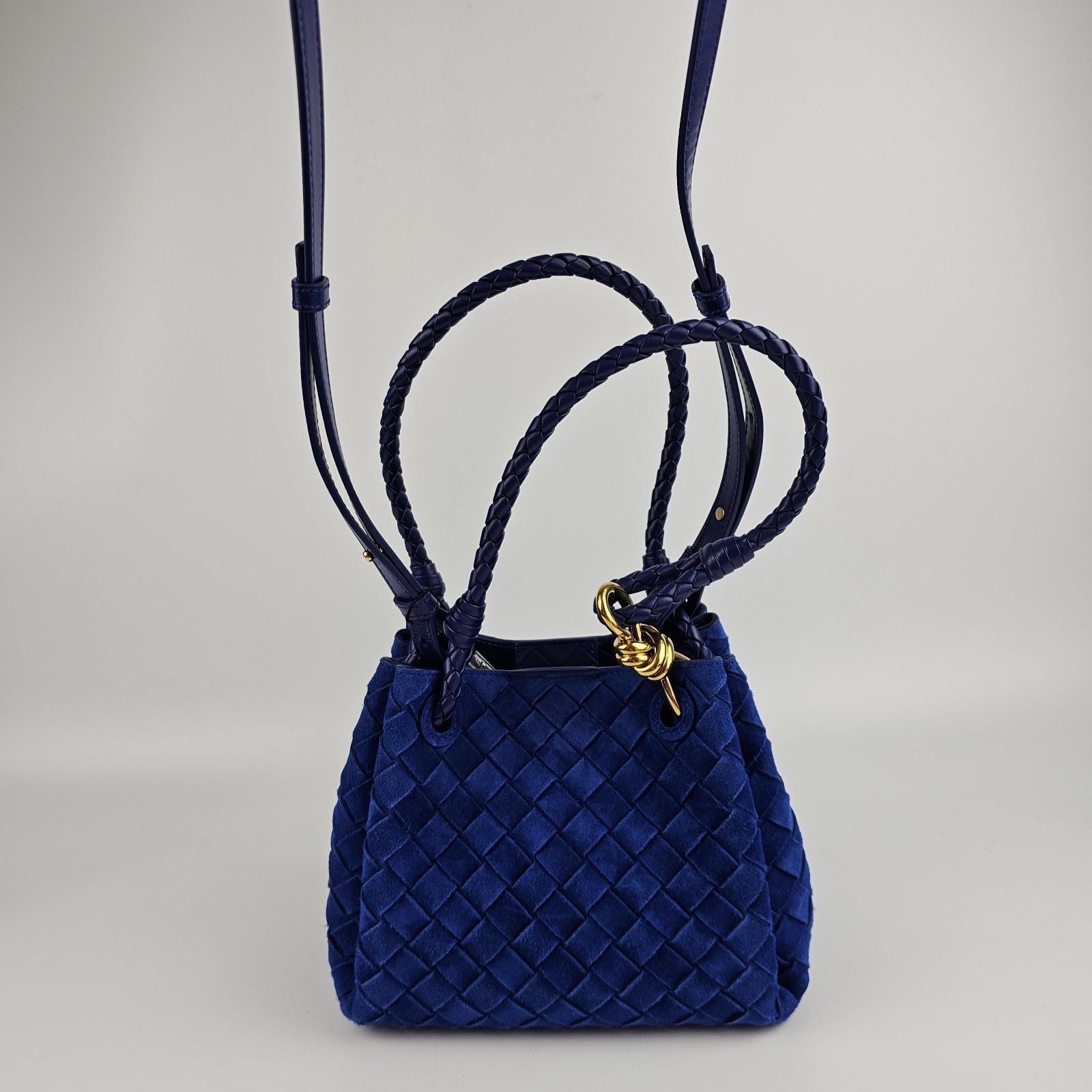 Bottega Veneta BOTTEGA VENETA Parachute Small $4500 Blue Royal Shoulder Bag Size ONE SIZE - 3 Thumbnail