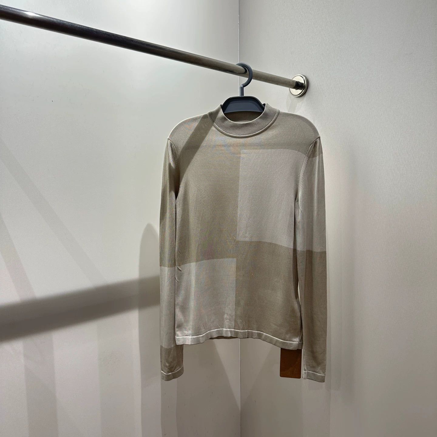 Hermes Hermes mar497 Check Colorblock Silk Longsleeve 38 Size S / US 4 / IT 40 - 1 Thumbnail