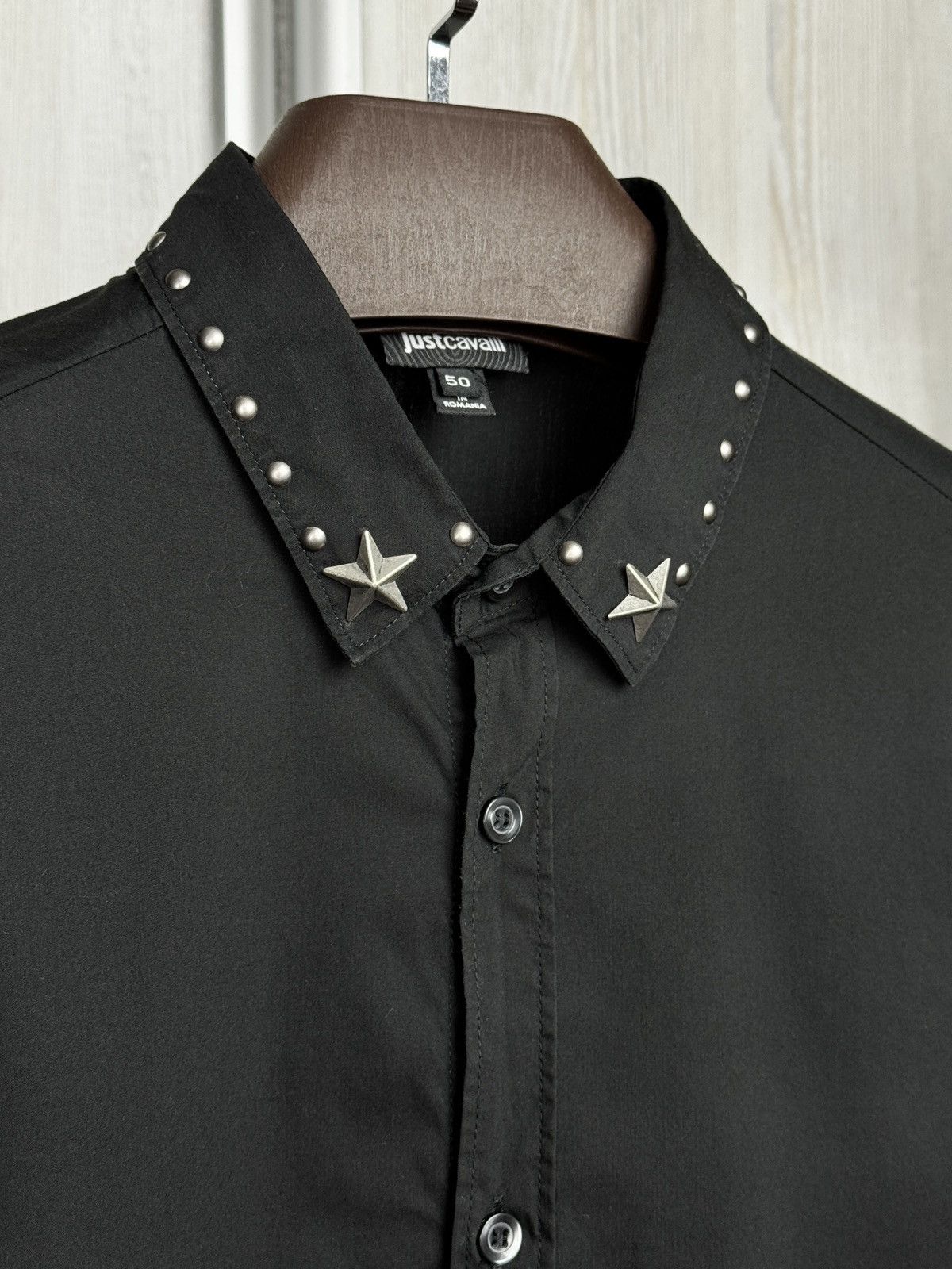 Just Cavalli Just Cavalli Black Studded Star Collar Shirt size 50 Size US M / EU 48-50 / 2 - 4 Thumbnail