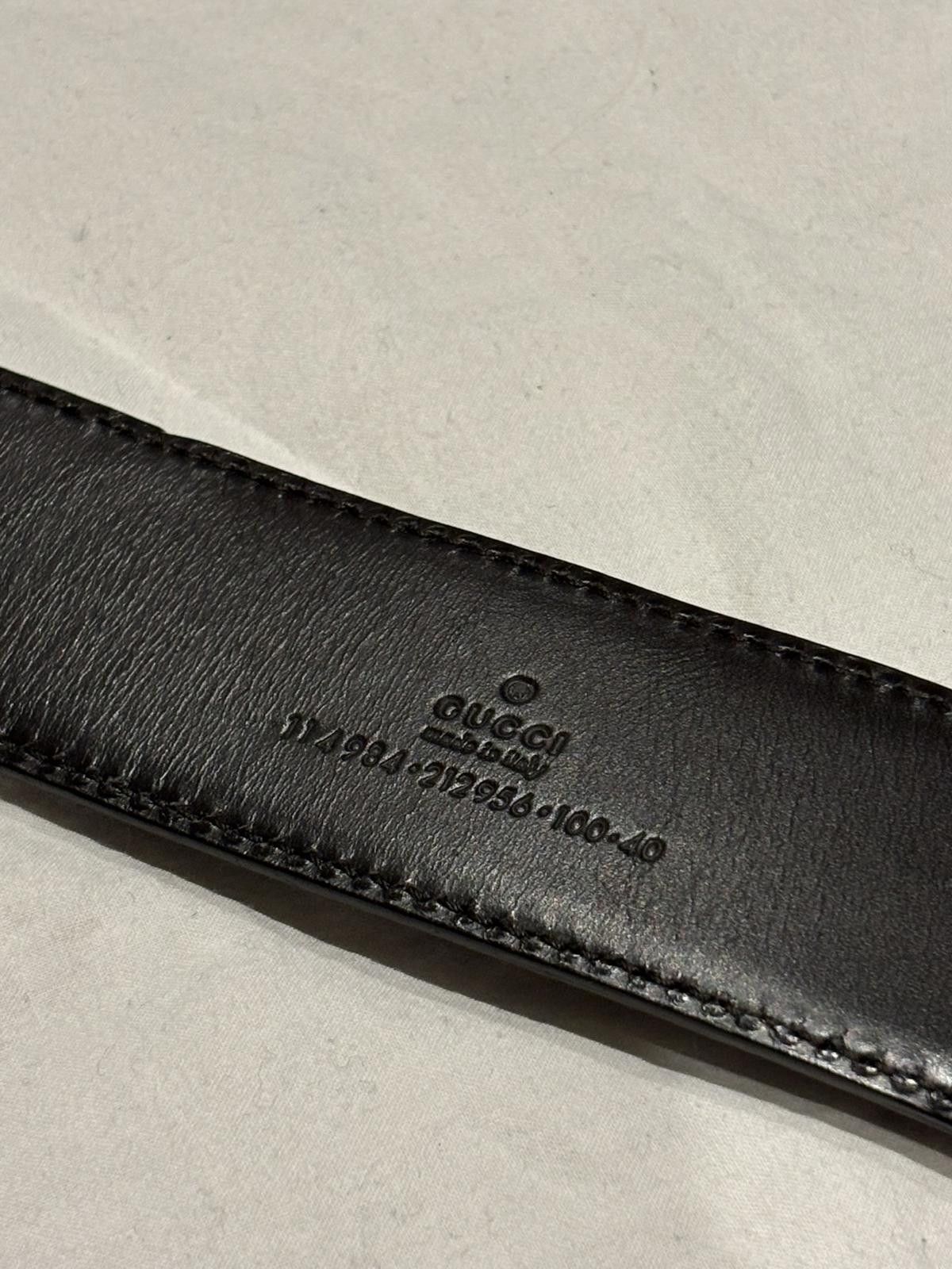 Gucci Gucci - Brown Leather Belt with Silver Interlocking G Buckle Size ONE SIZE - 9 Thumbnail
