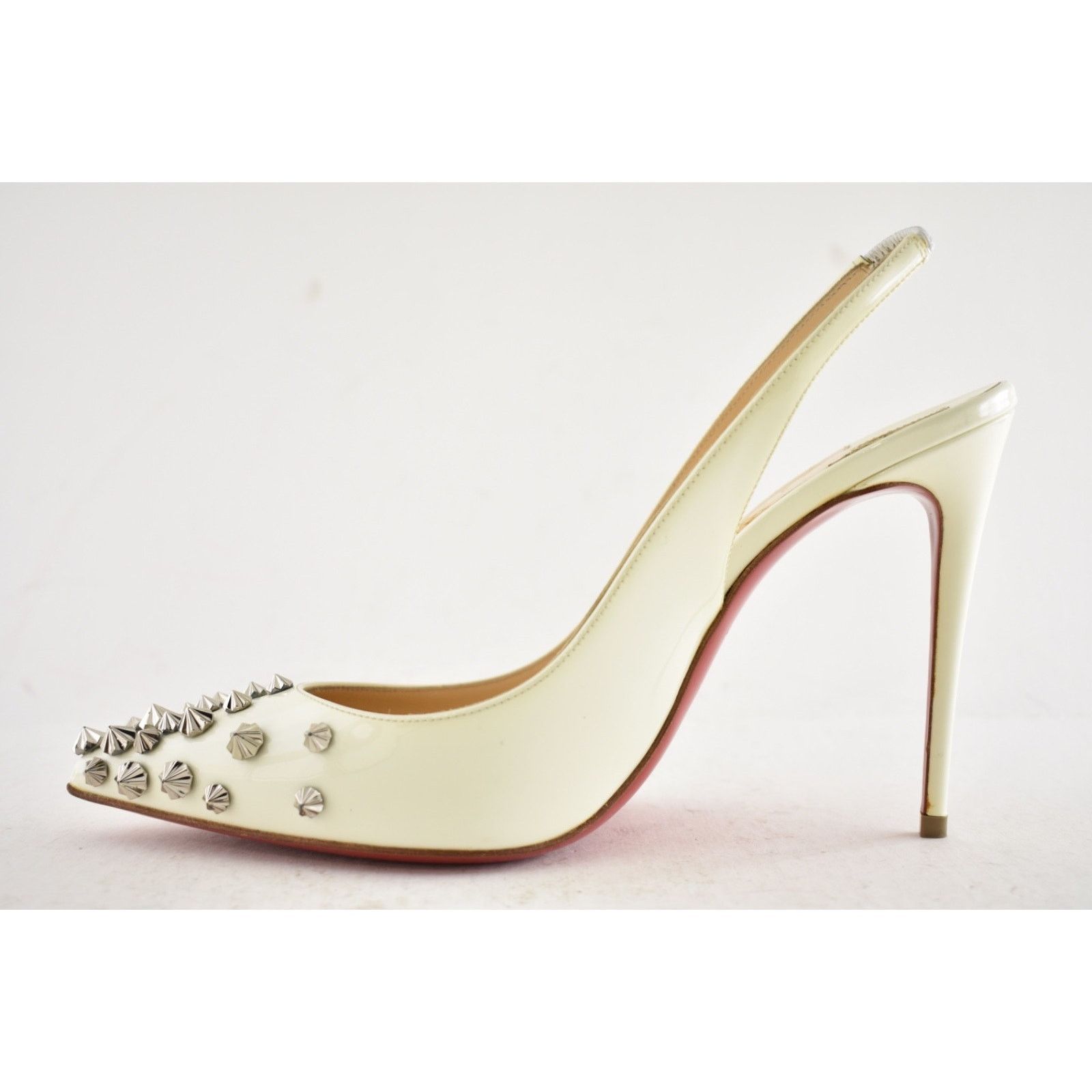 Christian Louboutin Christian Louboutin Drama Sling 100 Latte White Slingback Size US 6.5 / IT 36.5 - 8 Thumbnail
