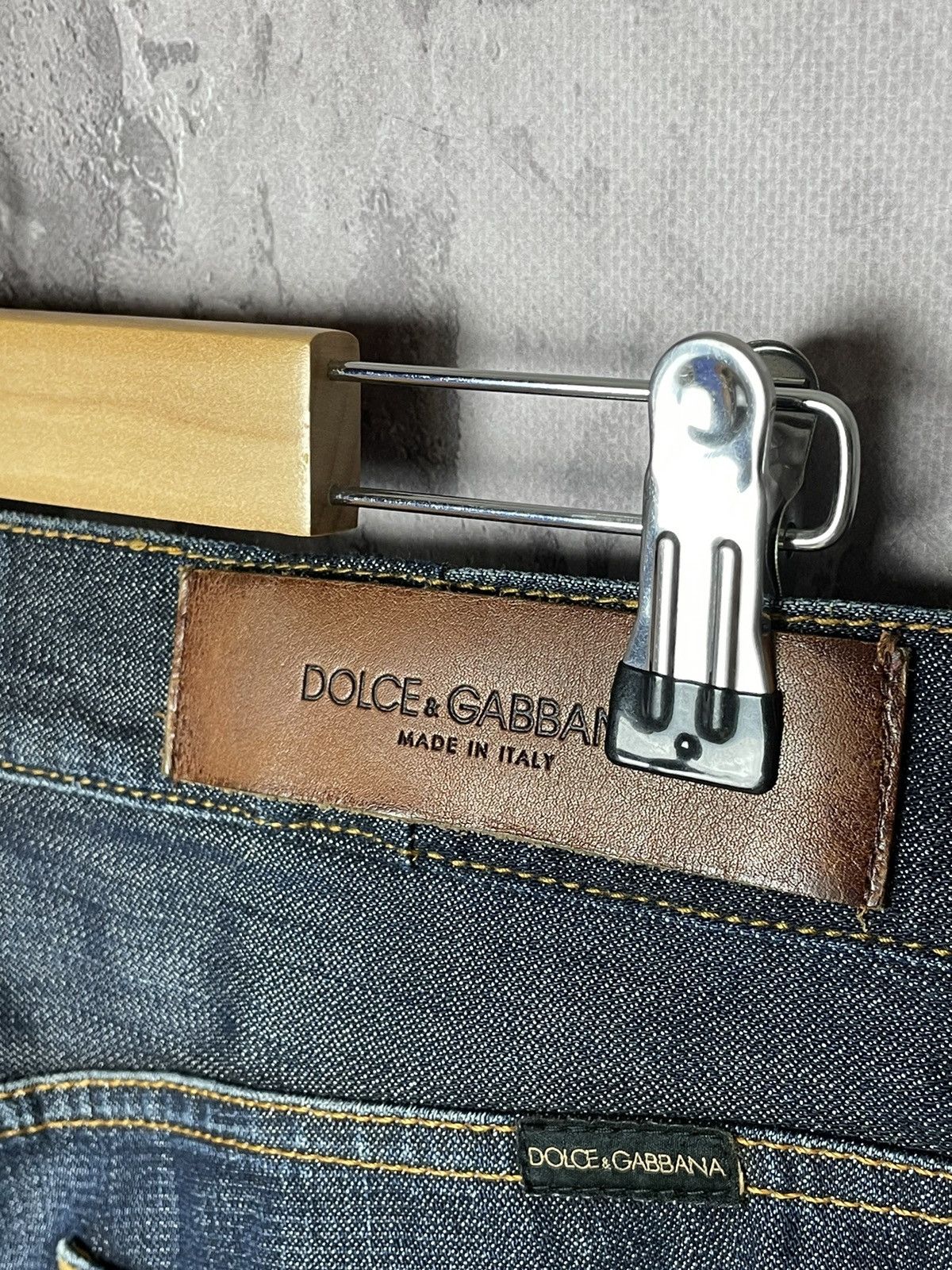 Dolce & Gabbana × Vintage Dolce & Gabbana tear Vintage Pants Denim Italia Leather Logo Size US 31 - 9 Thumbnail