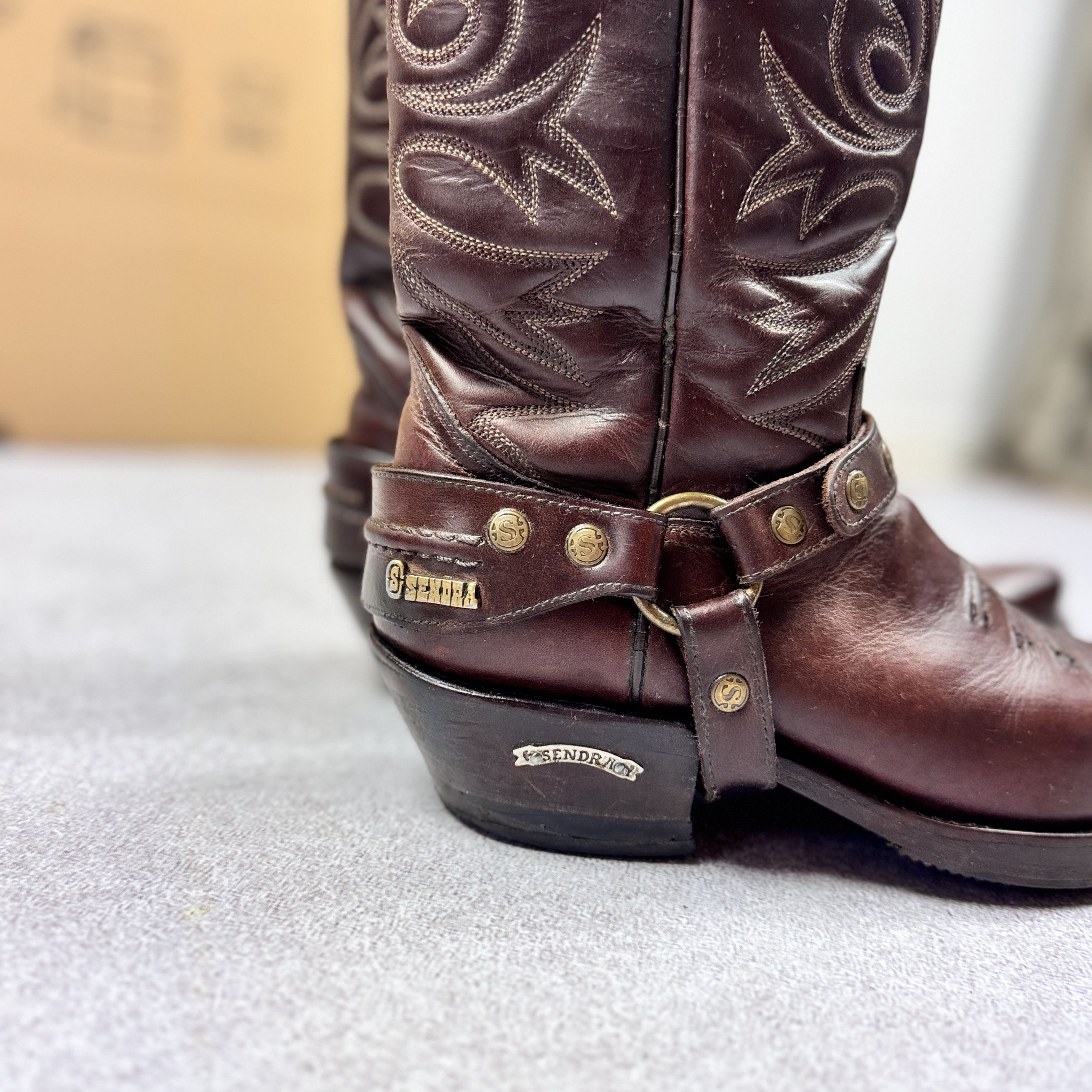 Sendra Sendra Biker Cowboy Western Leather Boots 4672 Size 41 26cm Size US 8 / EU 41 - 4 Thumbnail