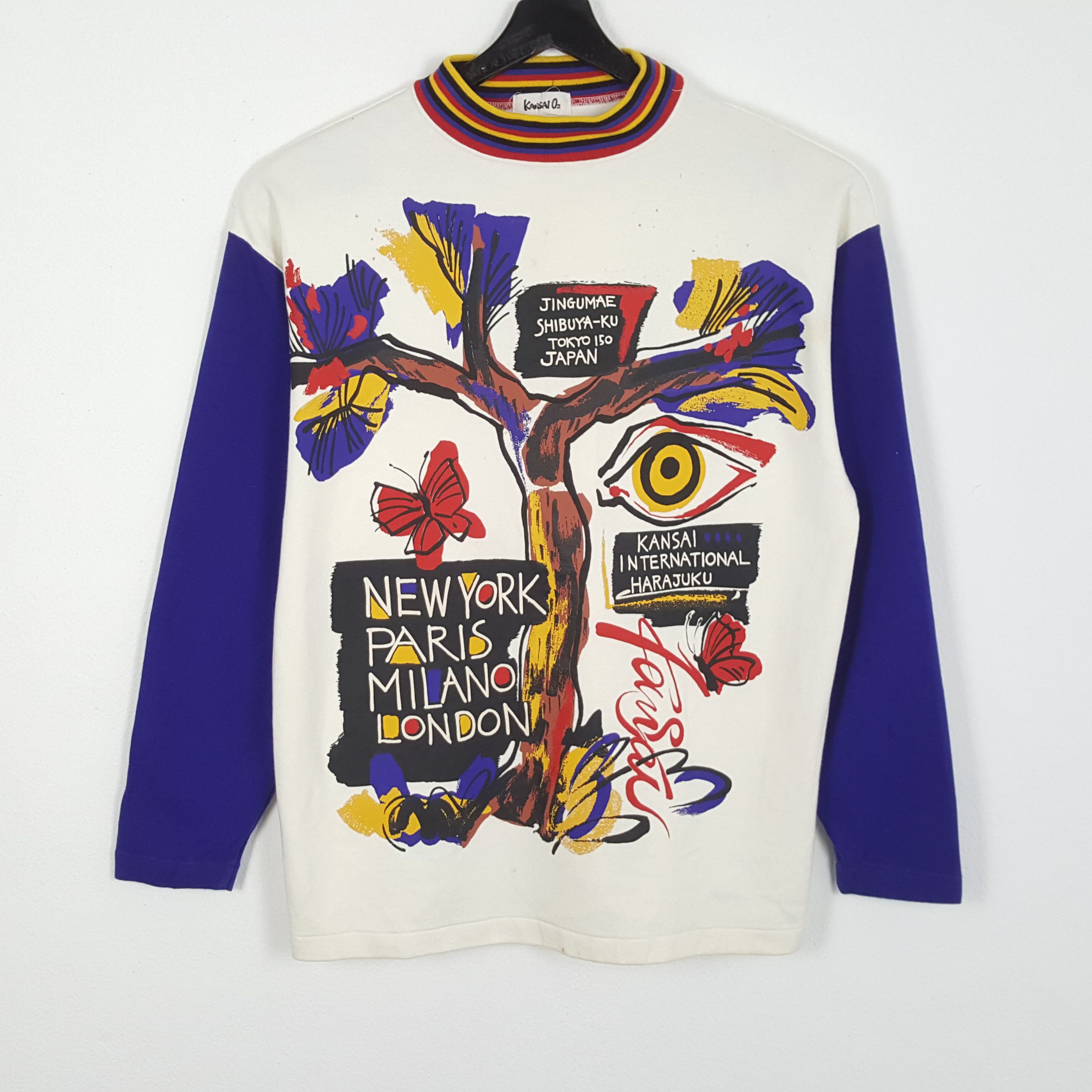 Japanese Brand × Kansai Yamamoto × Vintage KANSAI O2 International Rare Design Streetwear Sweatshirt Size US M / EU 48-50 / 2 - 1 Thumbnail