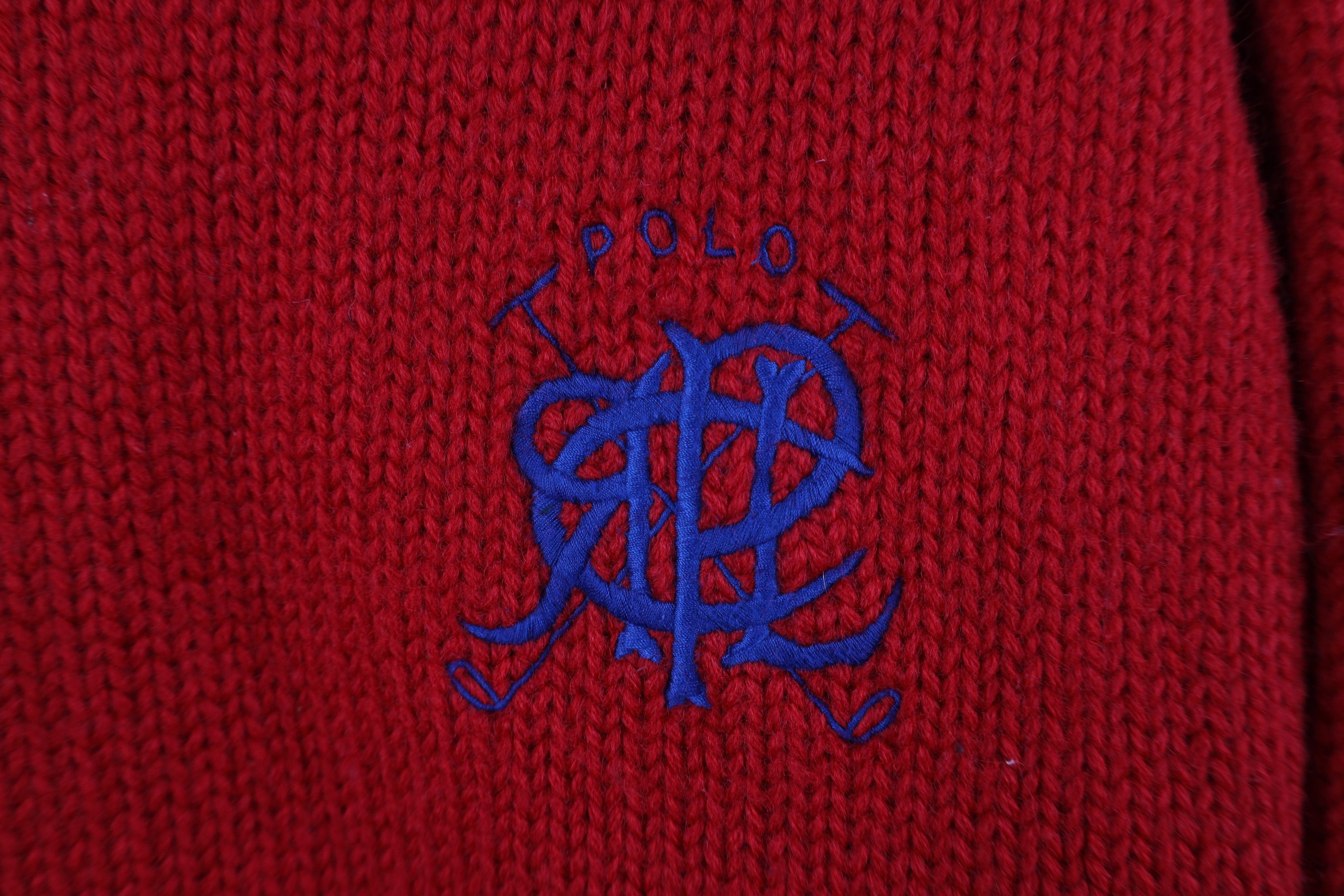 Ralph Lauren Vintage 70s 80s Ralph Lauren Heavyweight Wool Sweater Red Size L / US 10 / IT 46 - 4 Thumbnail