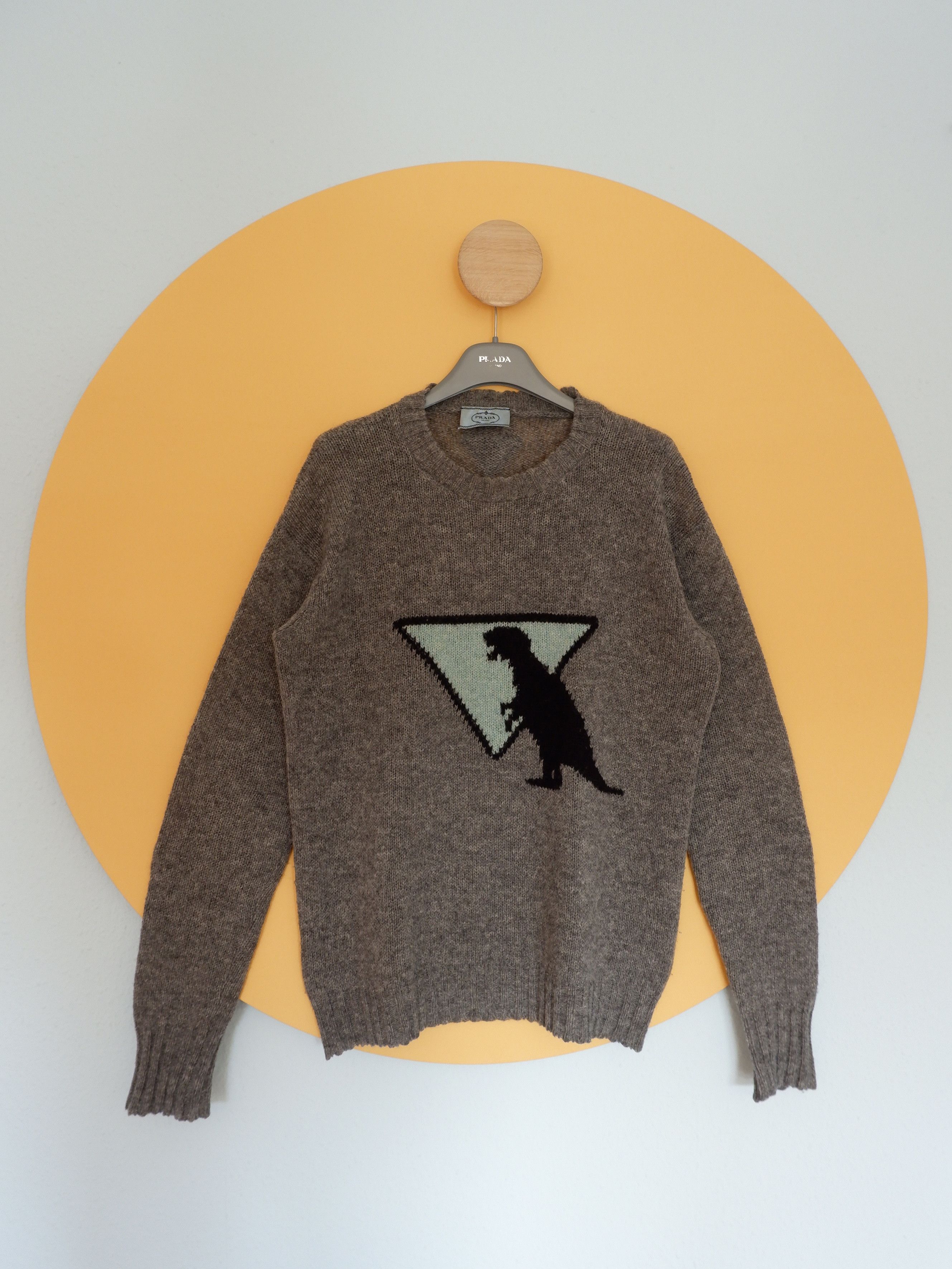 Last drop! Prada knit sweater with intarsia triangle logo