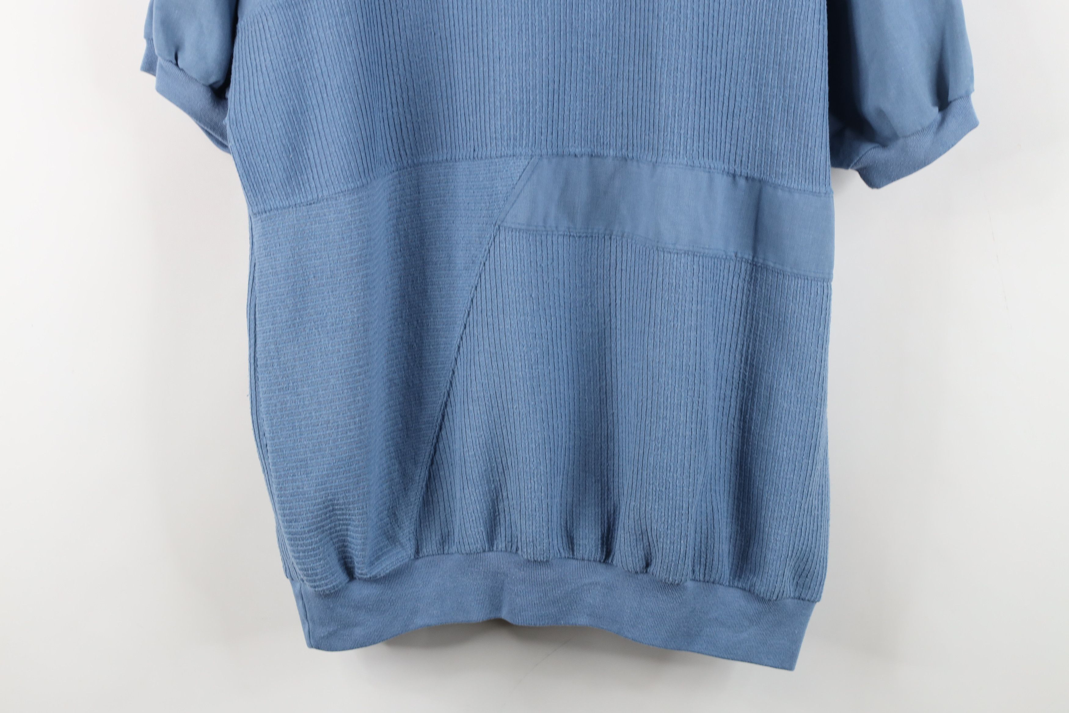 Vintage Vintage 90s Streetwear Ribbed Knit Pullover Polo Shirt Blue Size US XL / EU 56 / 4 - 3 Thumbnail