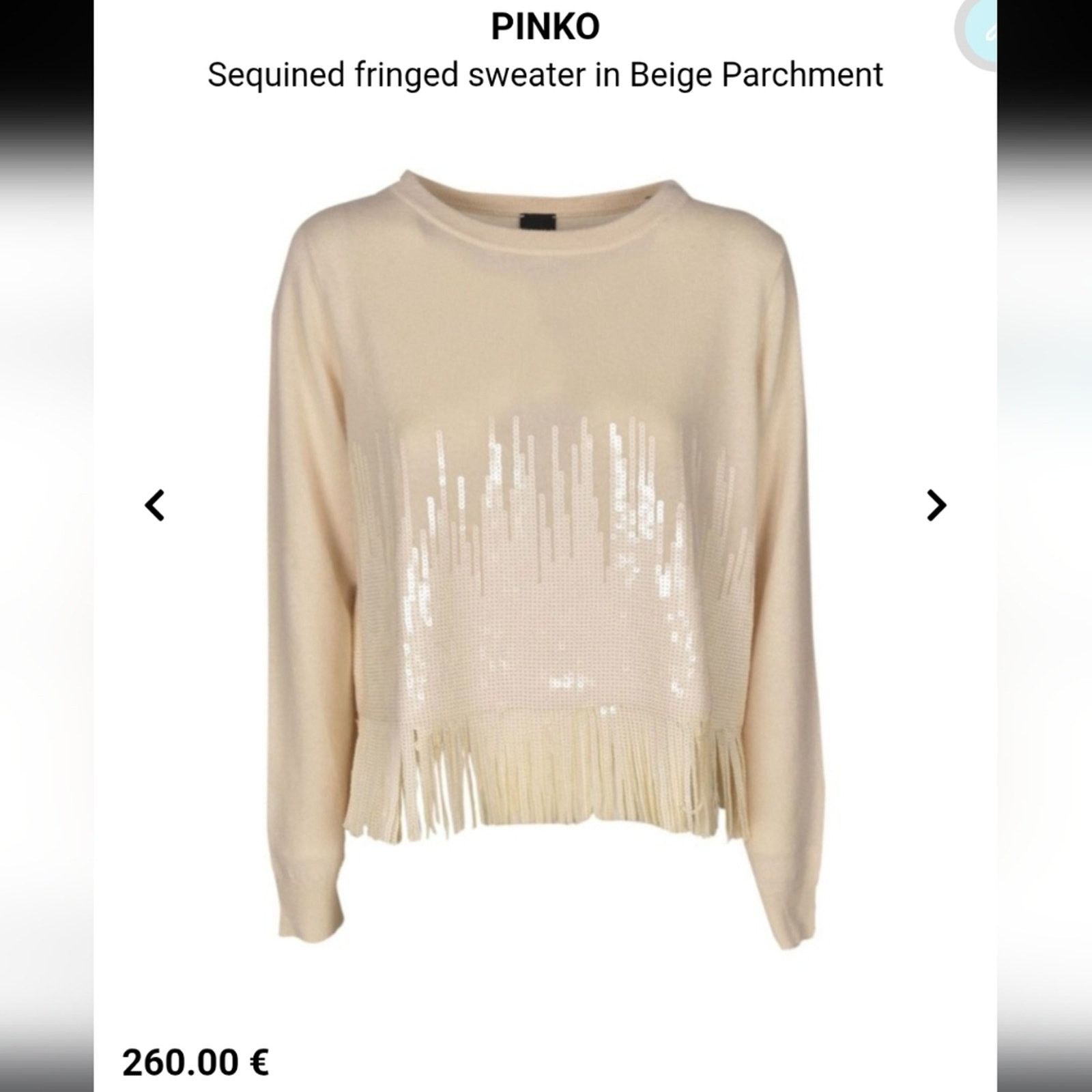 Pinko Pinko Cream Wool Cashmere Sweater Fringe Sequins Medium Size M / US 6-8 / IT 42-44 - 1 Thumbnail