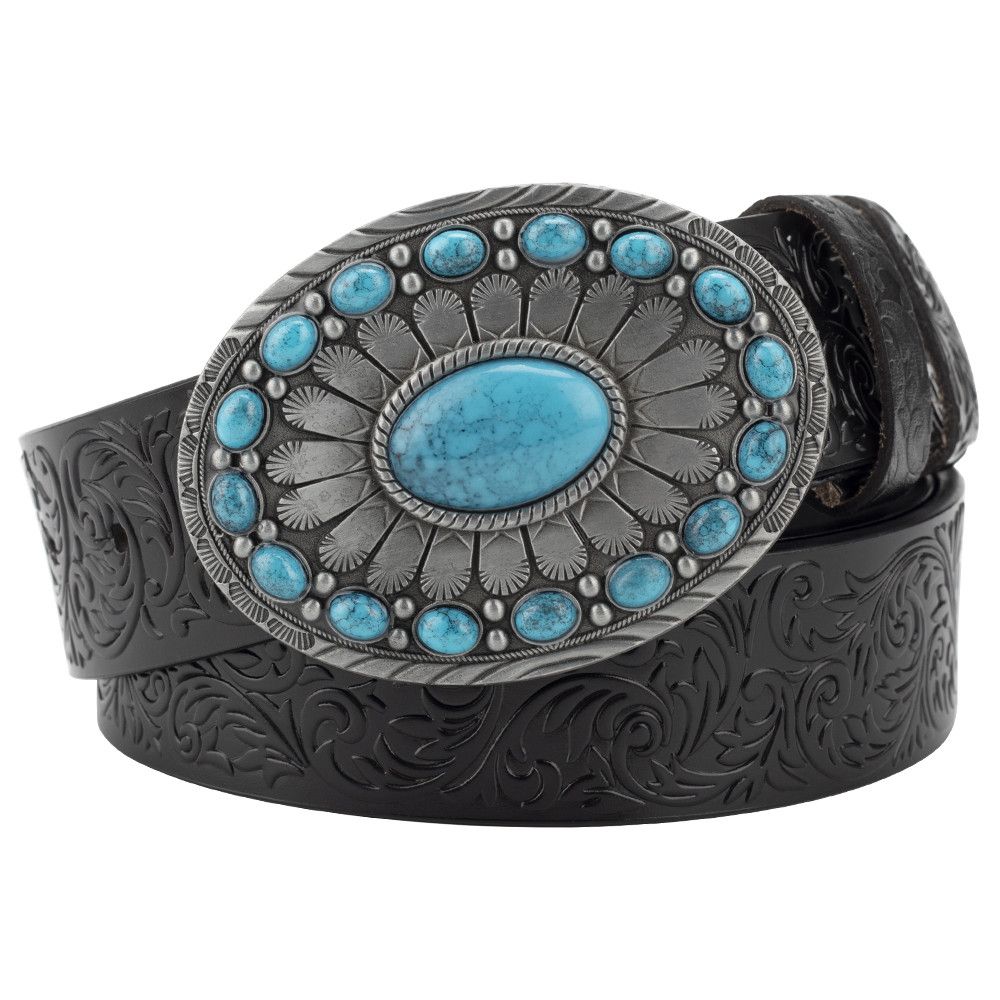 Designer Turquoise stone Vintage Belt Belts Menswear Accessories Size ONE SIZE - 1 Thumbnail