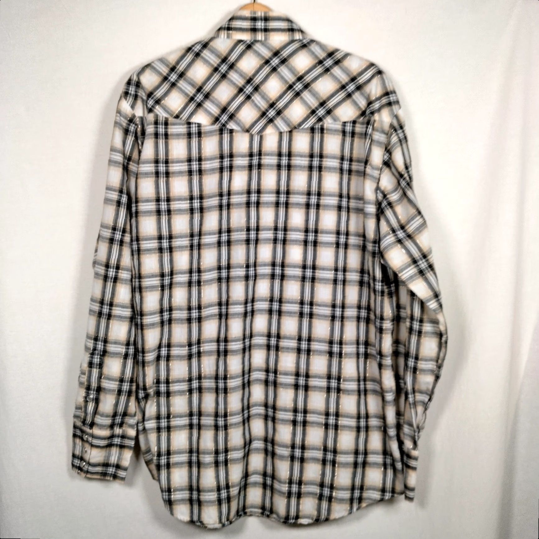 Roper Roper Western Shirt Men L Multicolor Plaid Snap Cowboy Rust Belted Metallic Accents Long Sleeve Button-Up Casual Workwear Filigreed? Size US L / EU 52-54 / 3 - 3 Thumbnail